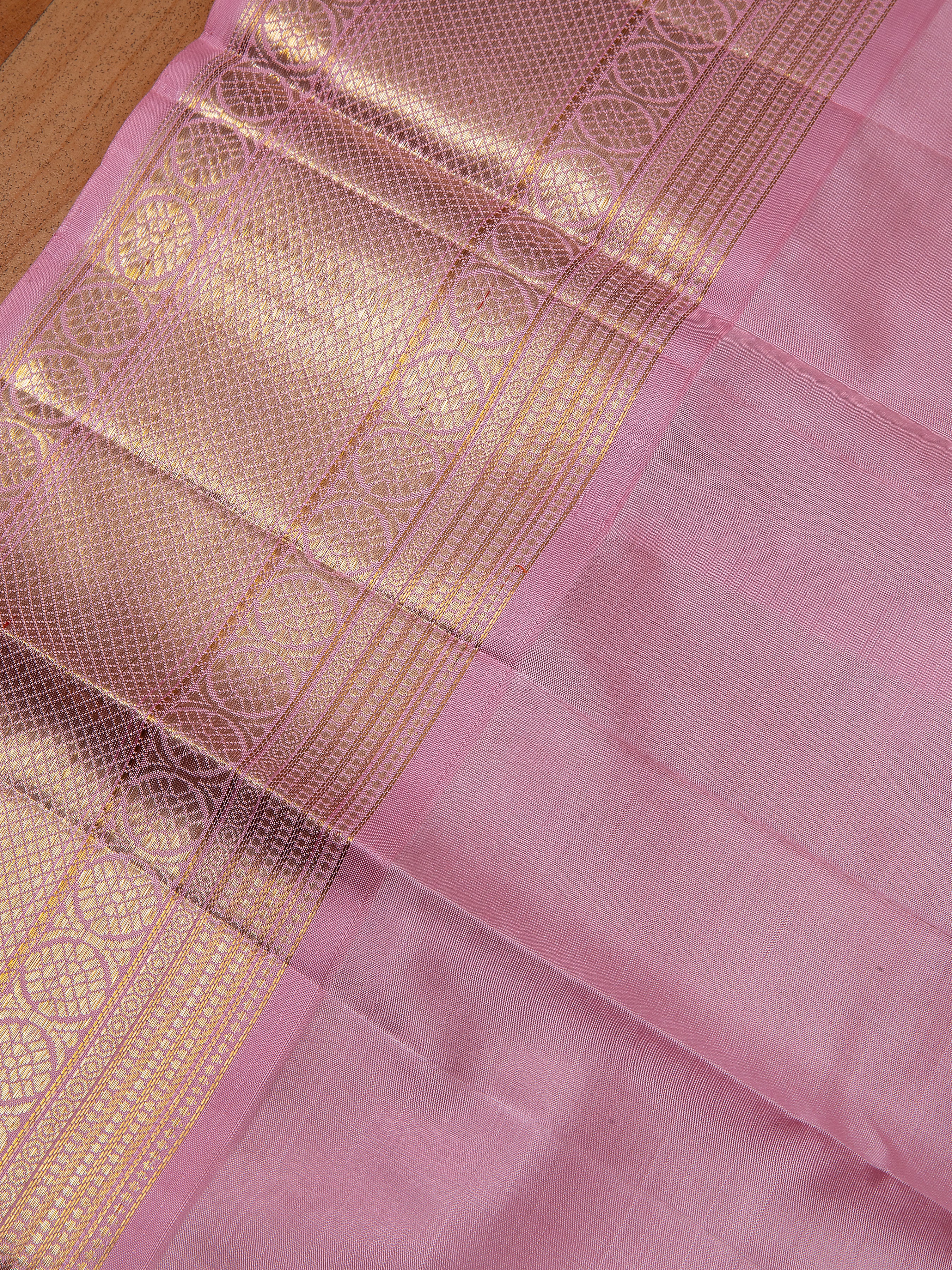 Light Pink Kanchipuram Silk Saree - Mokshaa