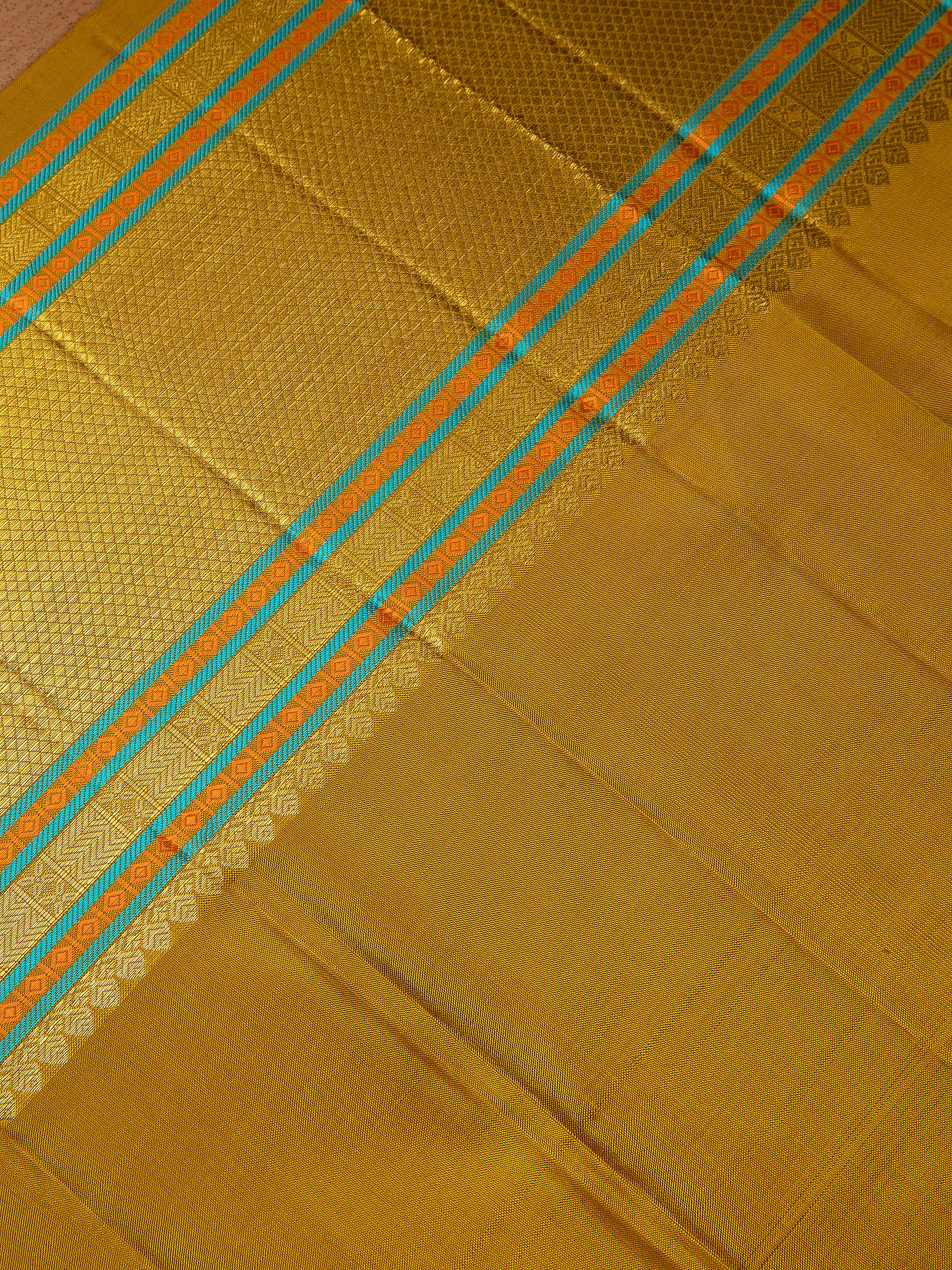 Mustard Kanchipuram Silk Saree - Mokshaa