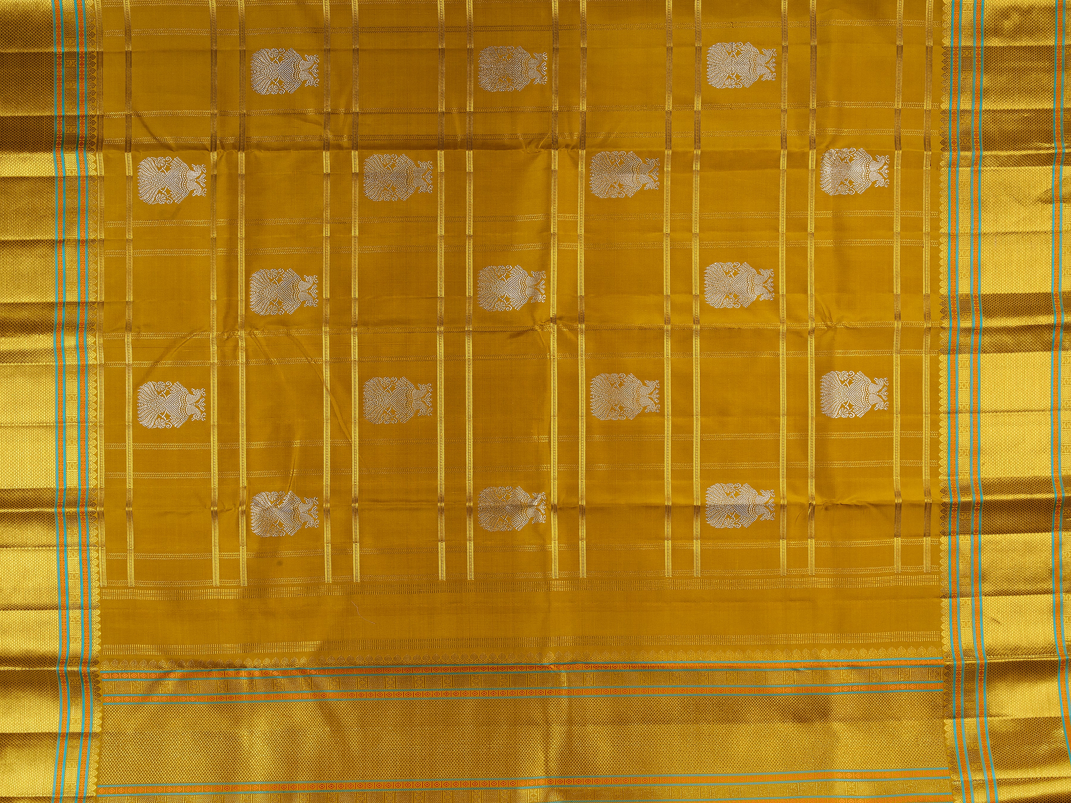 Mustard Kanchipuram Silk Saree - Mokshaa