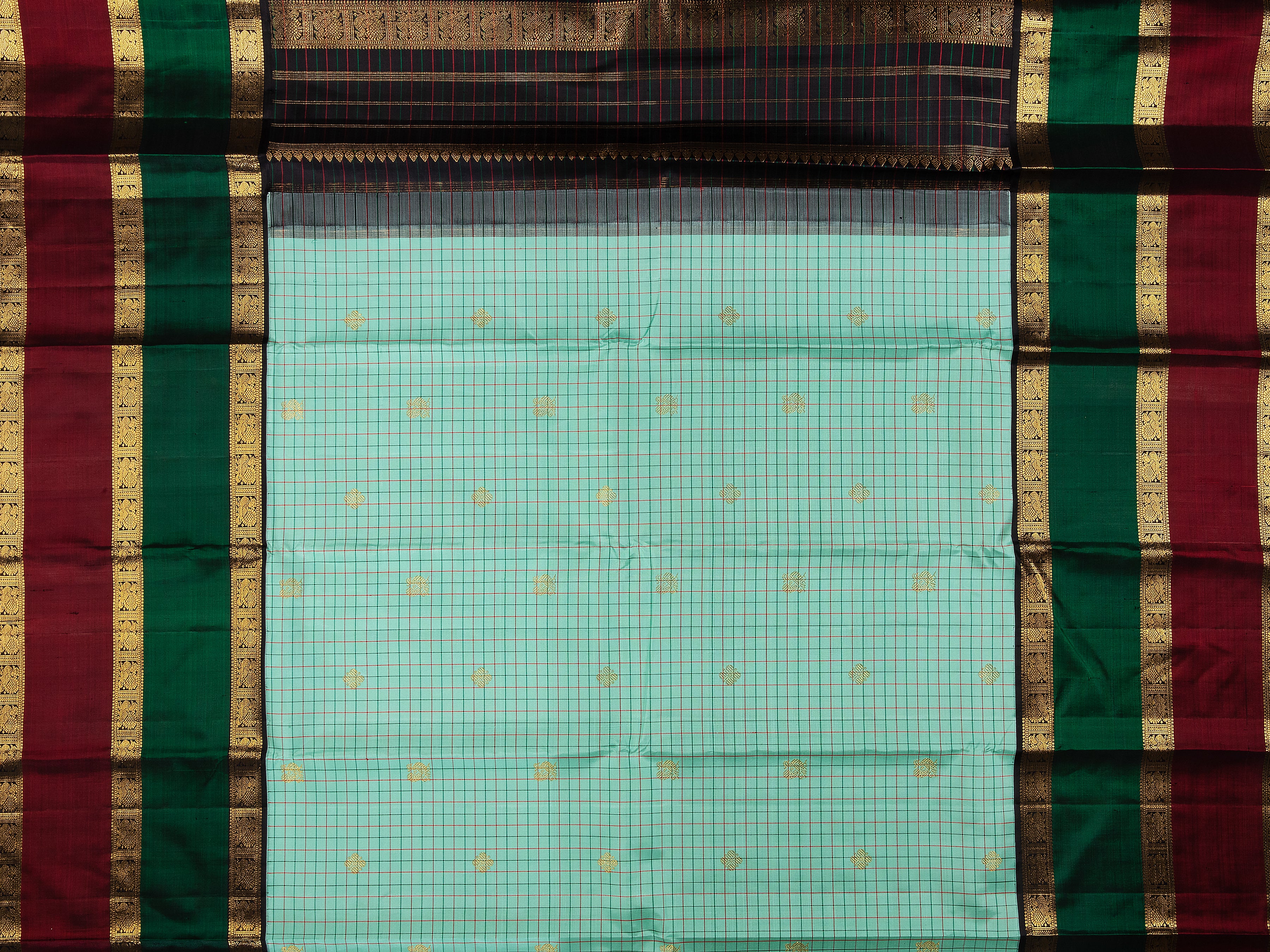 Mint Green Kanchipuram Silk Saree - Mokshaa