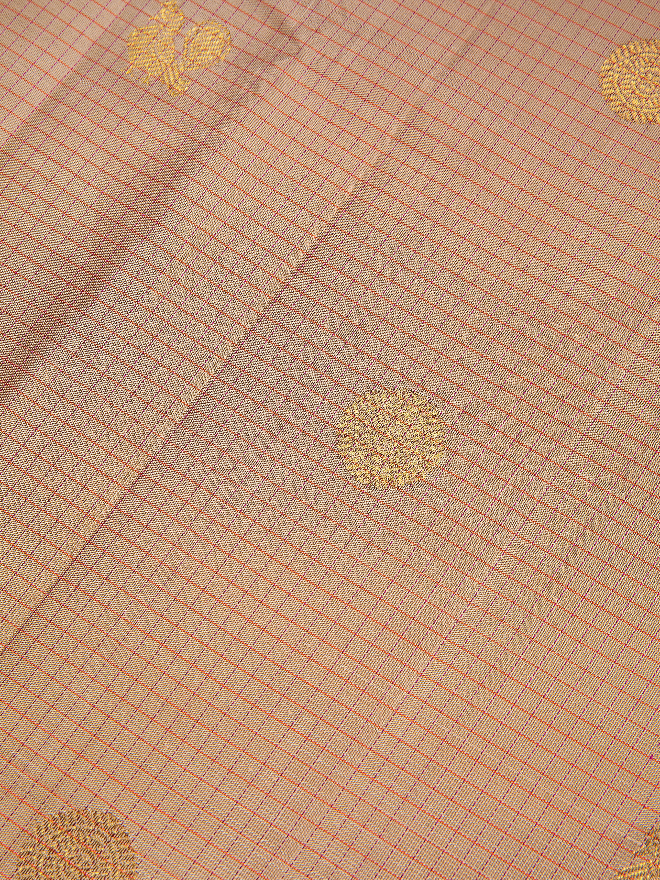 Beige Kanchipuram Silk Saree - Mokshaa