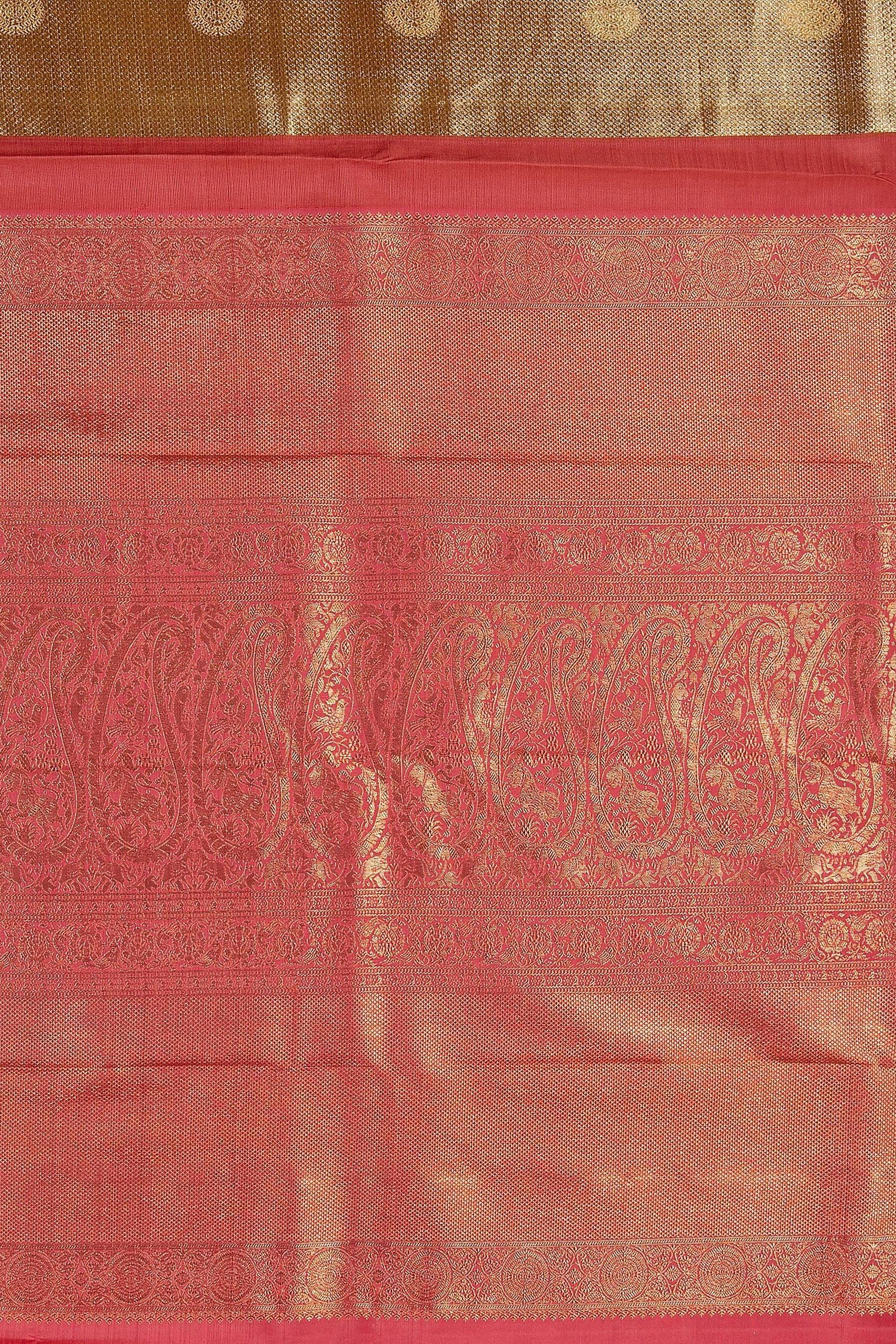 Gold Kanchipuram Silk Saree - Mokshaa