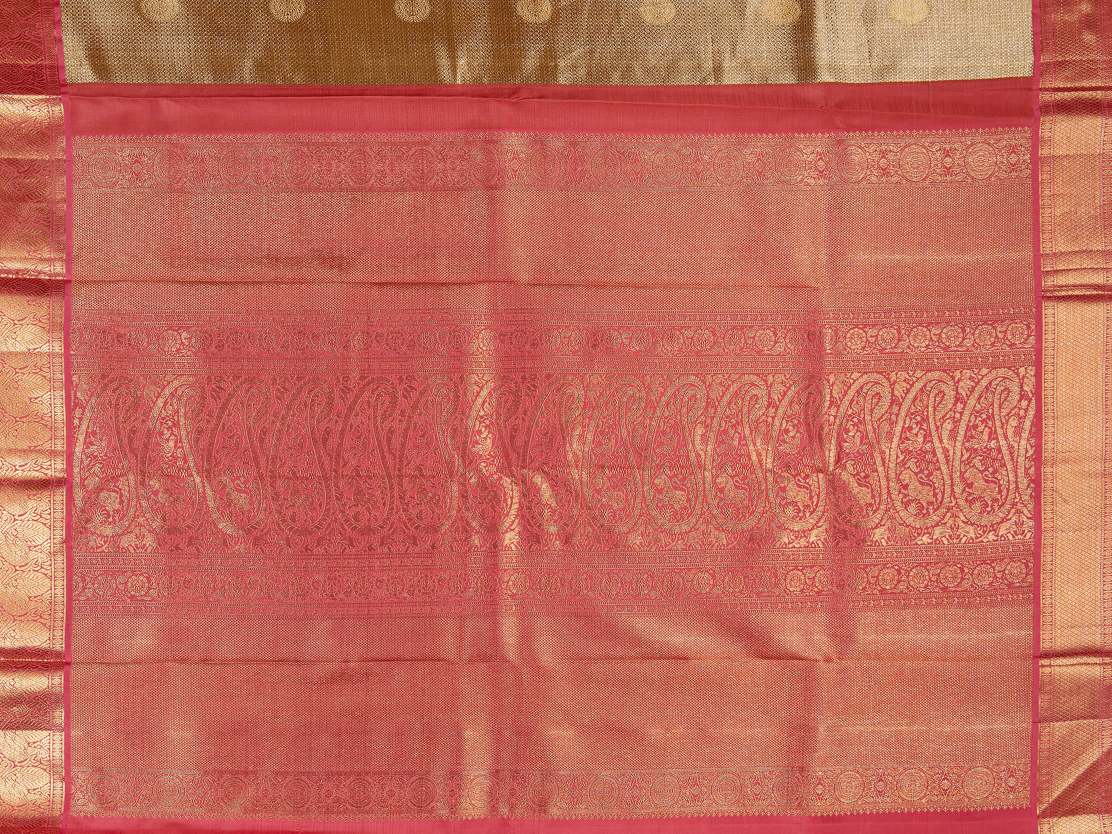 Gold Kanchipuram Silk Saree - Mokshaa