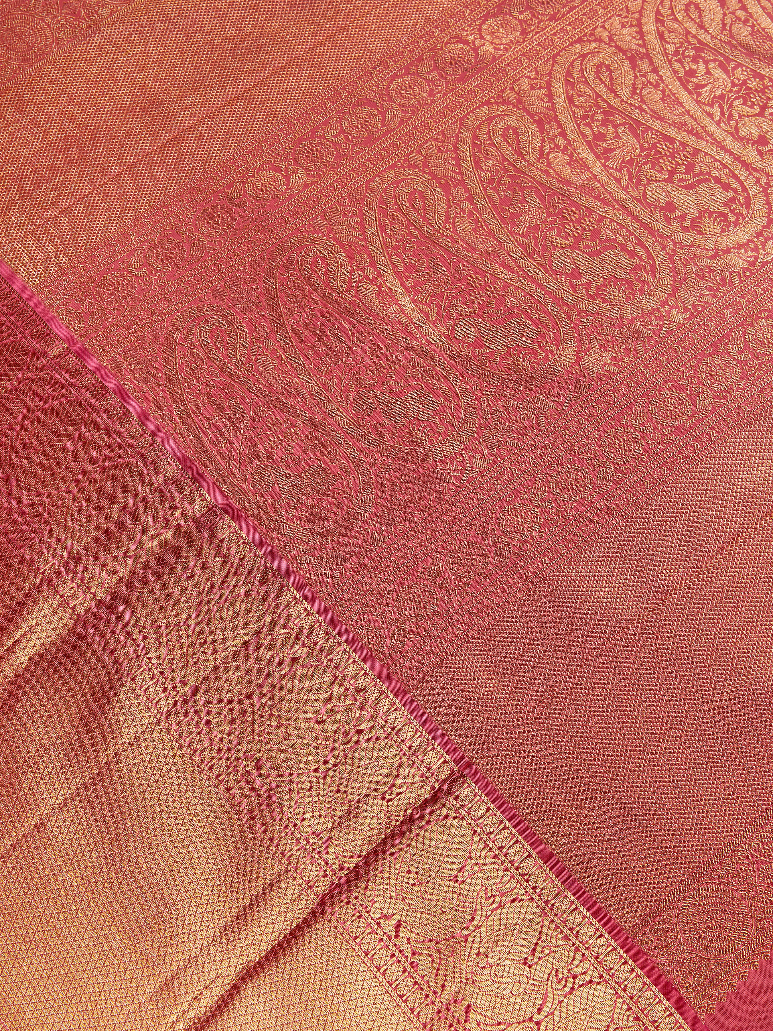 Gold Kanchipuram Silk Saree - Mokshaa