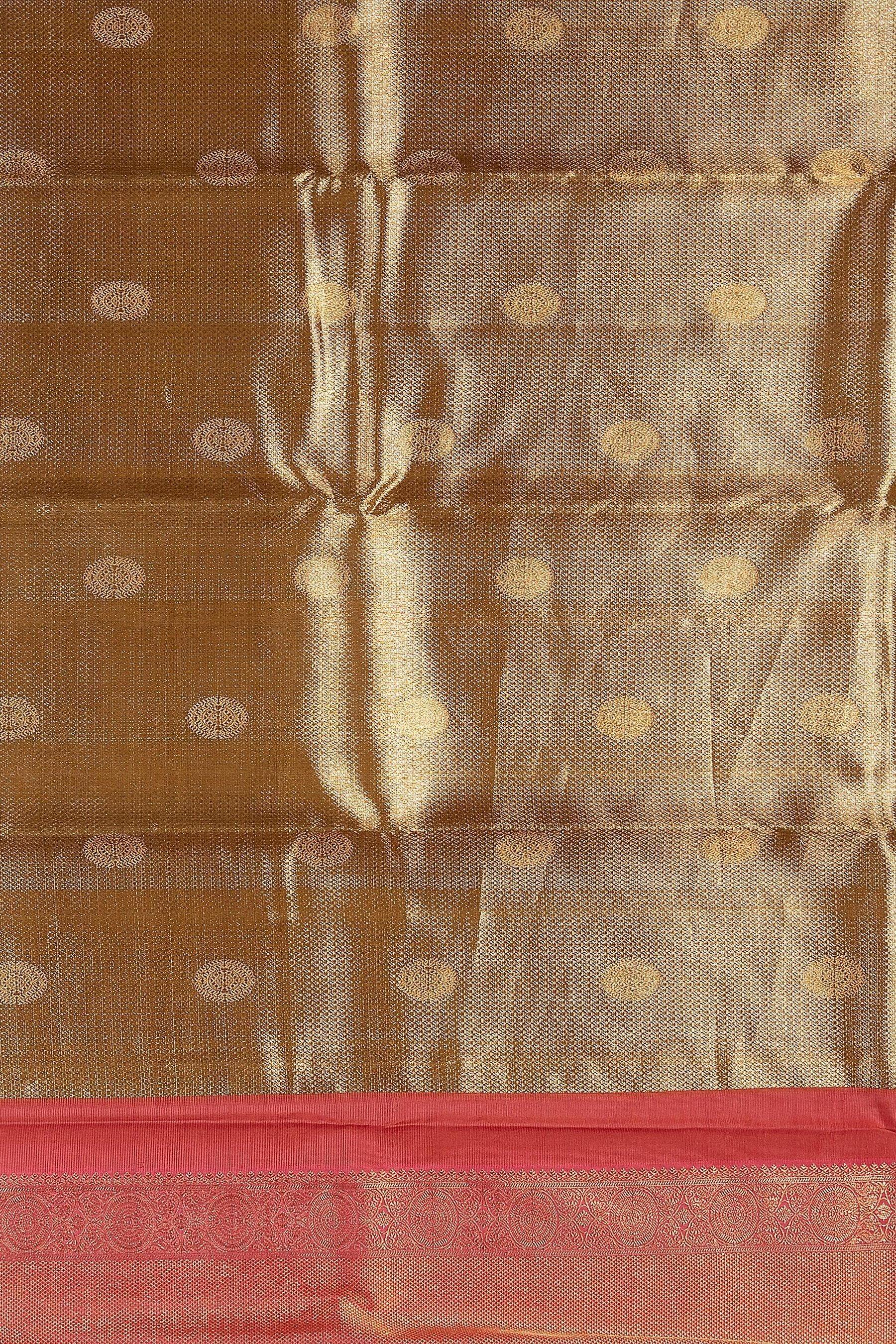 Gold Kanchipuram Silk Saree - Mokshaa
