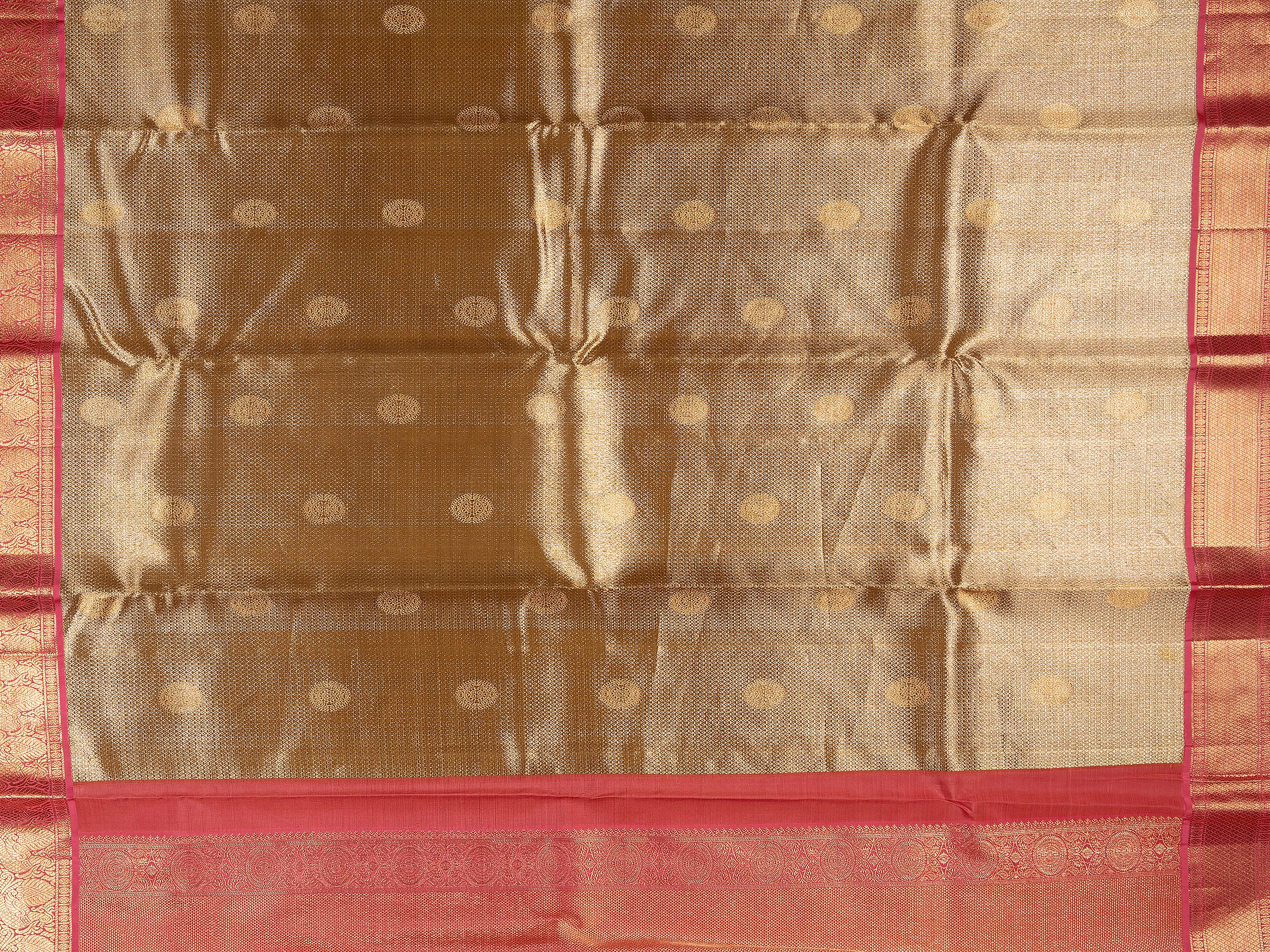 Gold Kanchipuram Silk Saree - Mokshaa