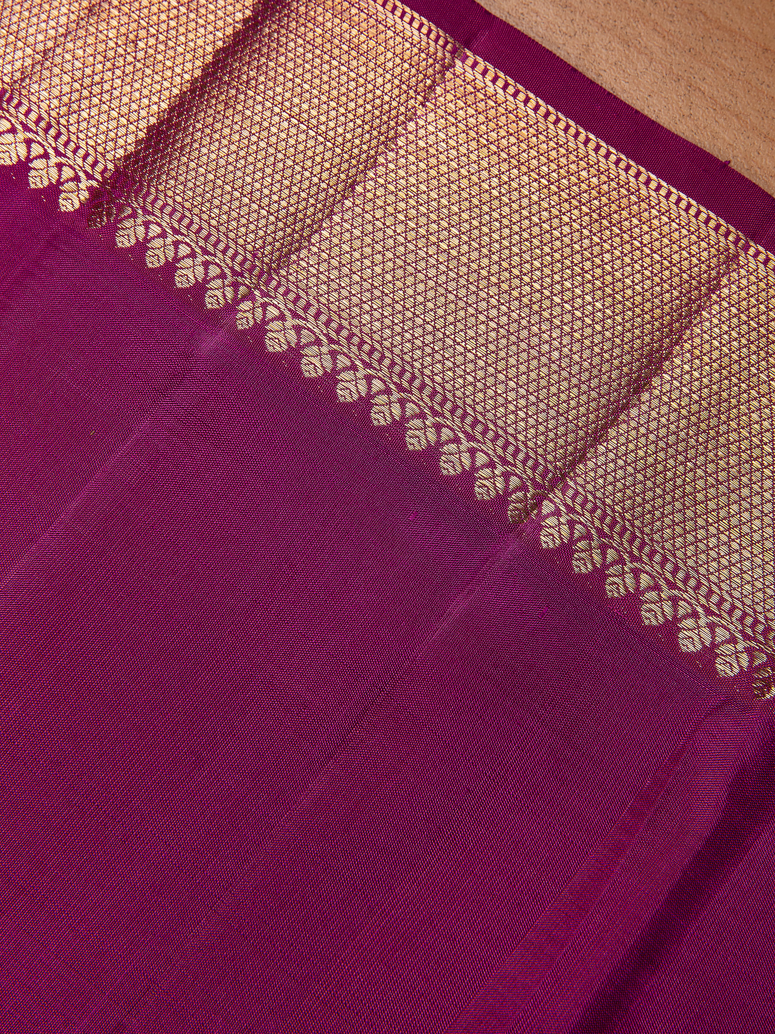 Rose Gold Kanchipuram Silk Saree - Mokshaa