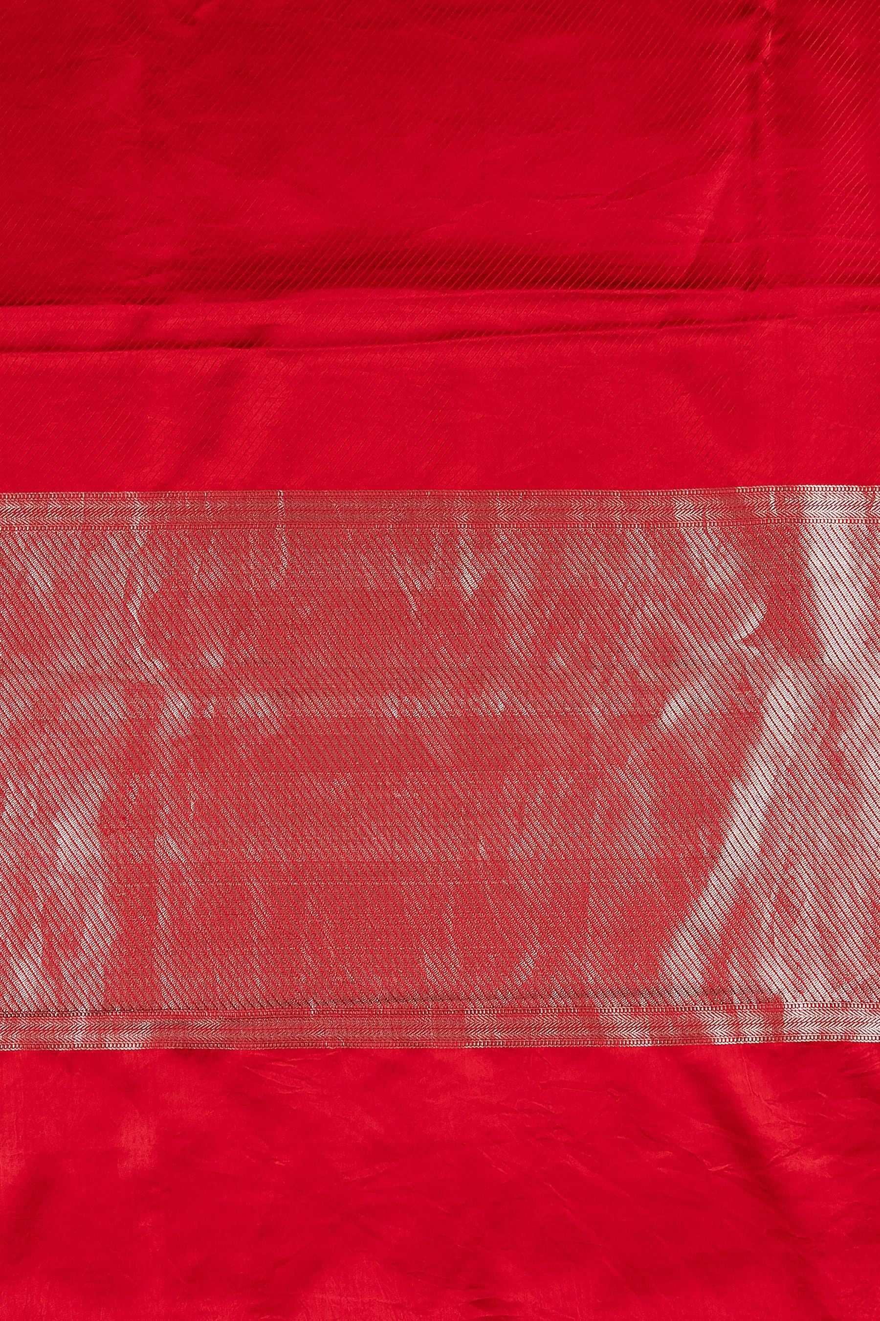 Red Banarasi Silk Saree - Mokshaa