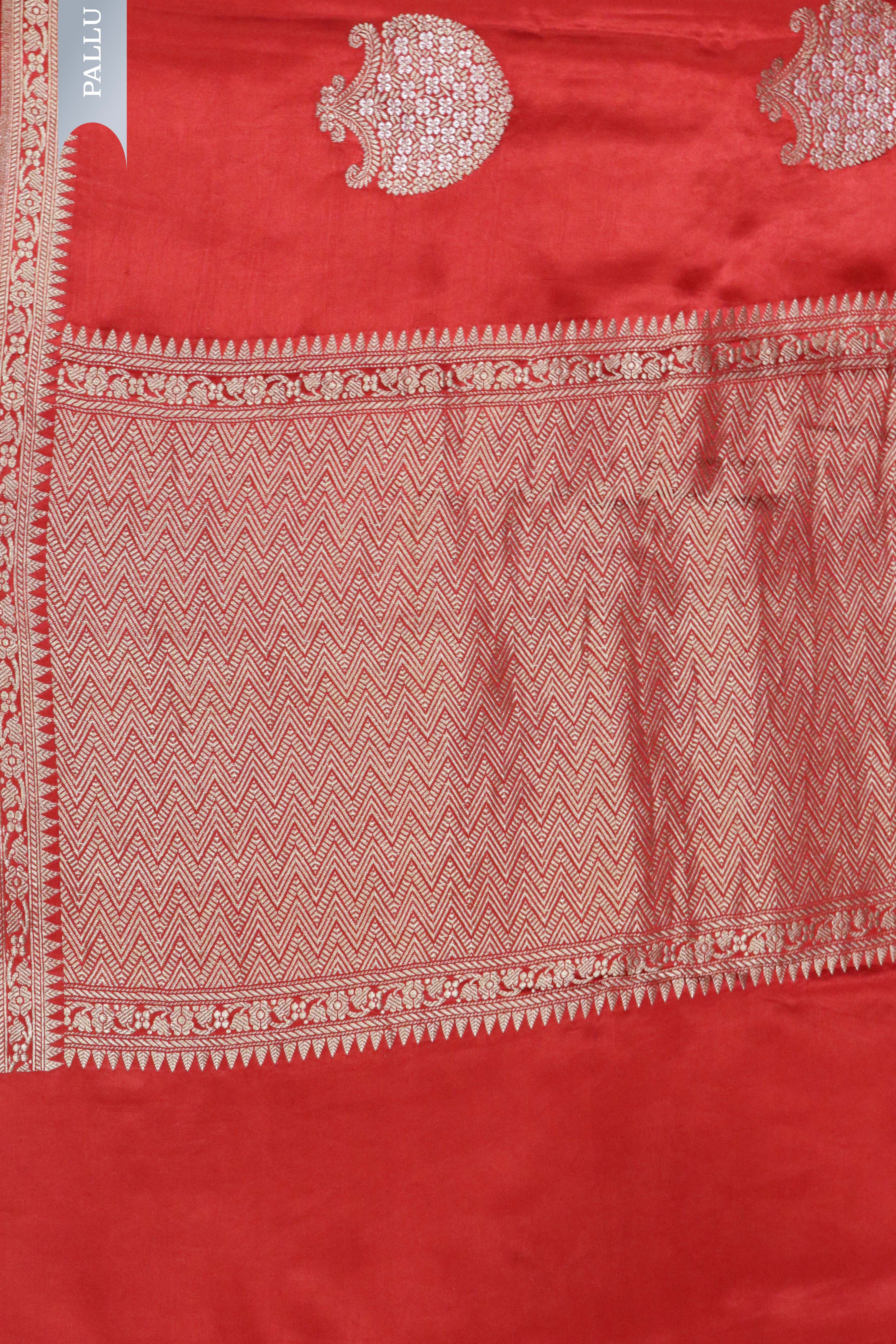 Red Banaras Fancy Butta Silk Saree