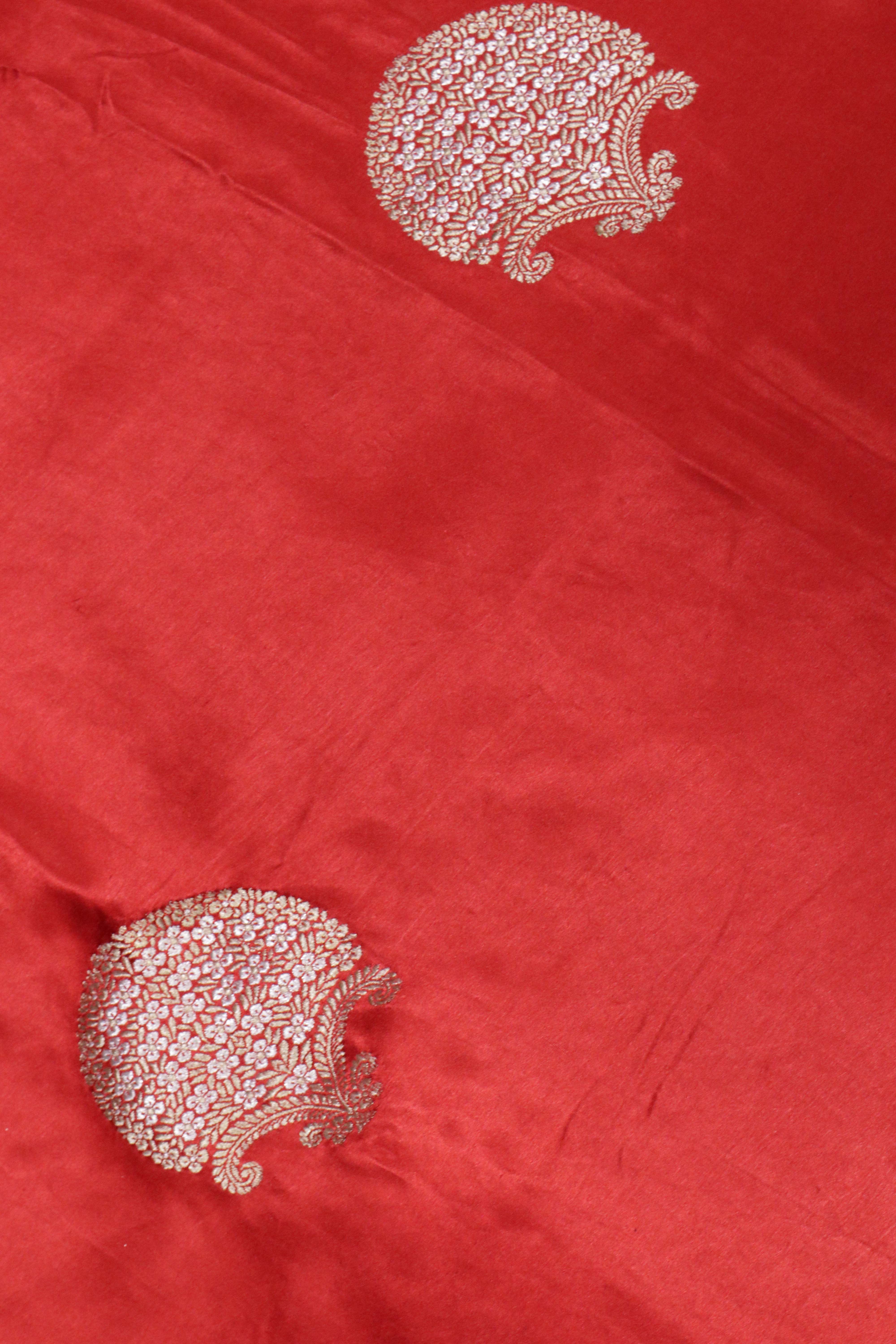 Red Banaras Fancy Butta Silk Saree