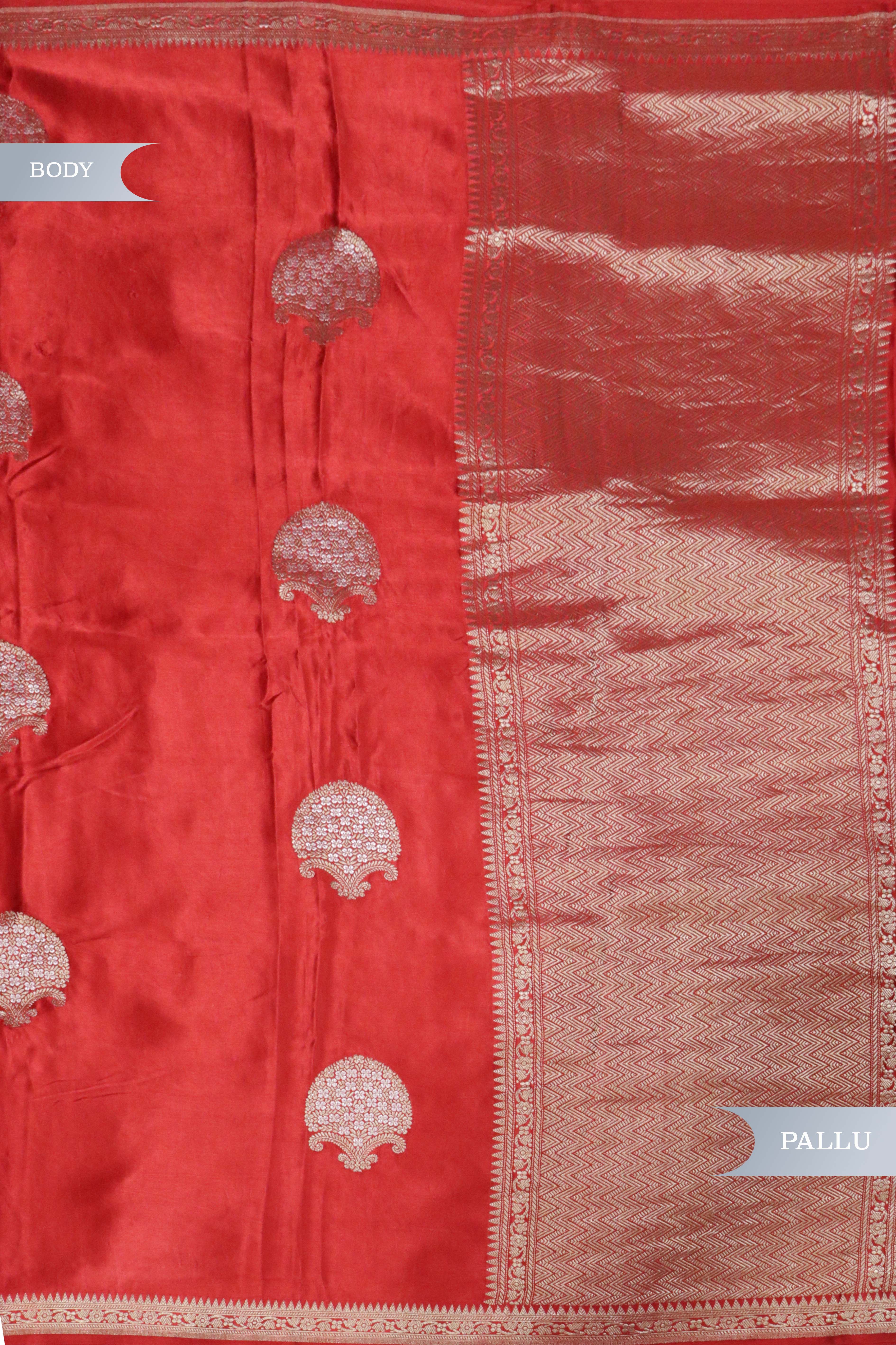 Red Banaras Fancy Butta Silk Saree