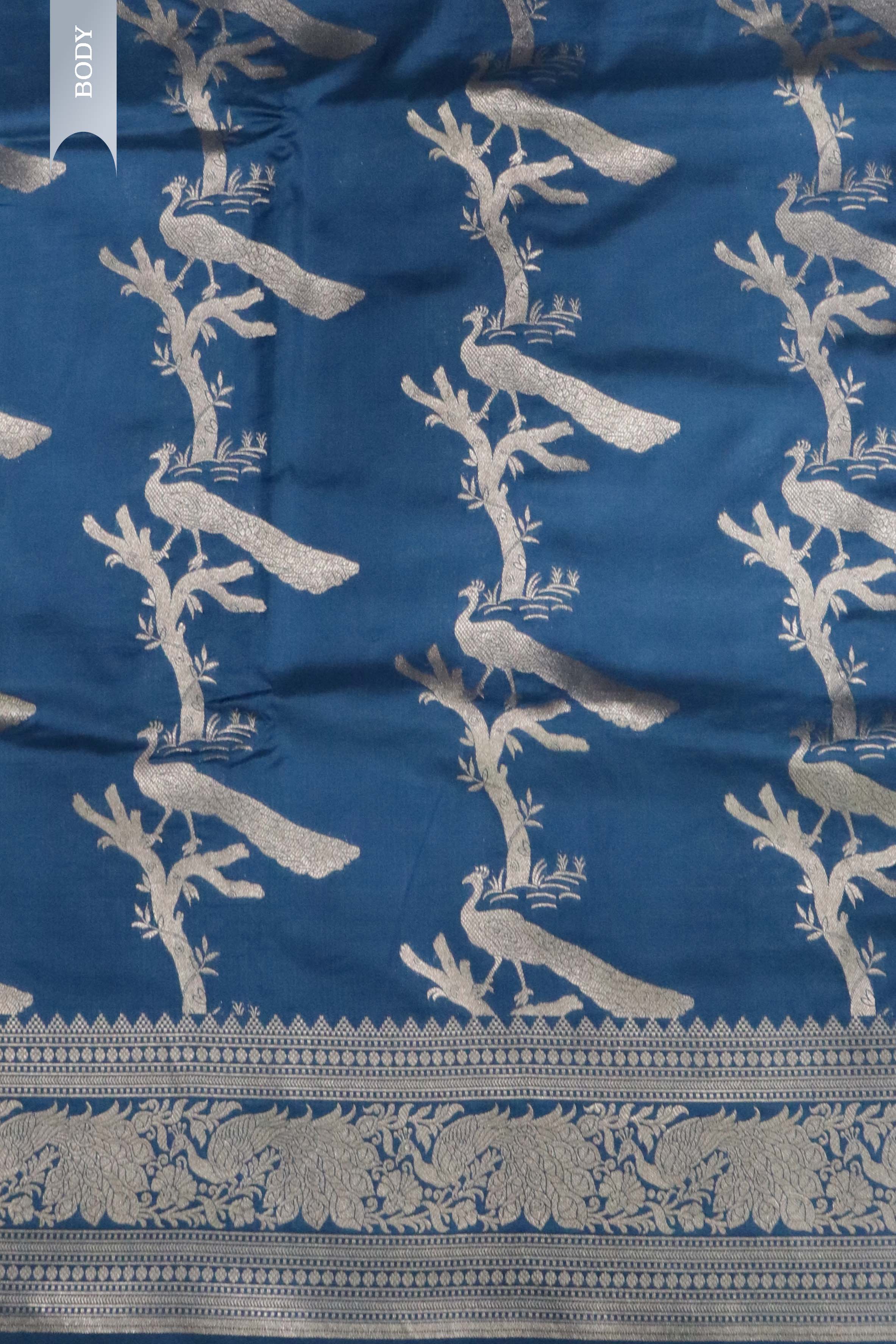 MS Blue Banarasi Zari Silk Saree