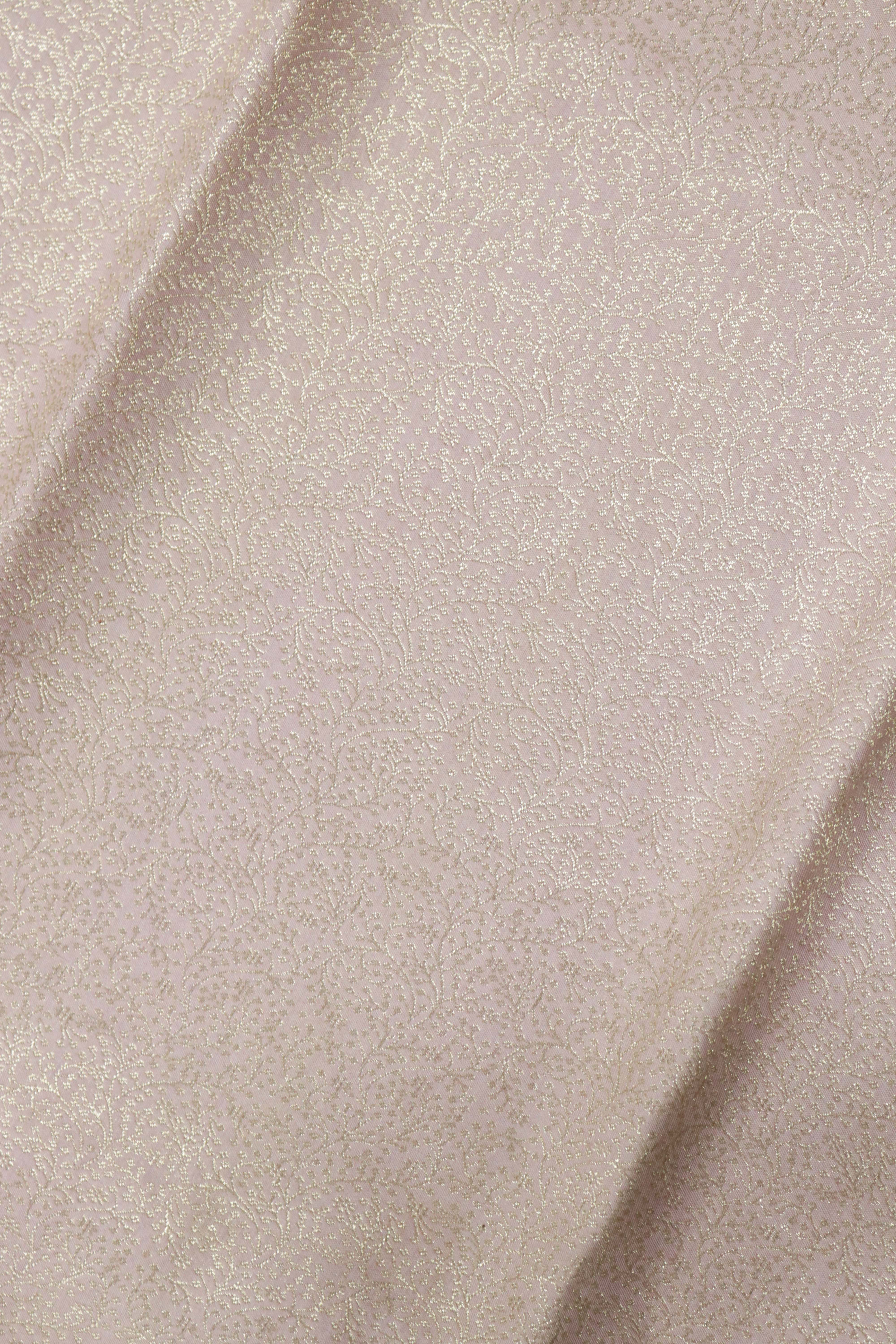 Peach Zari Silk Saree with Printed Border