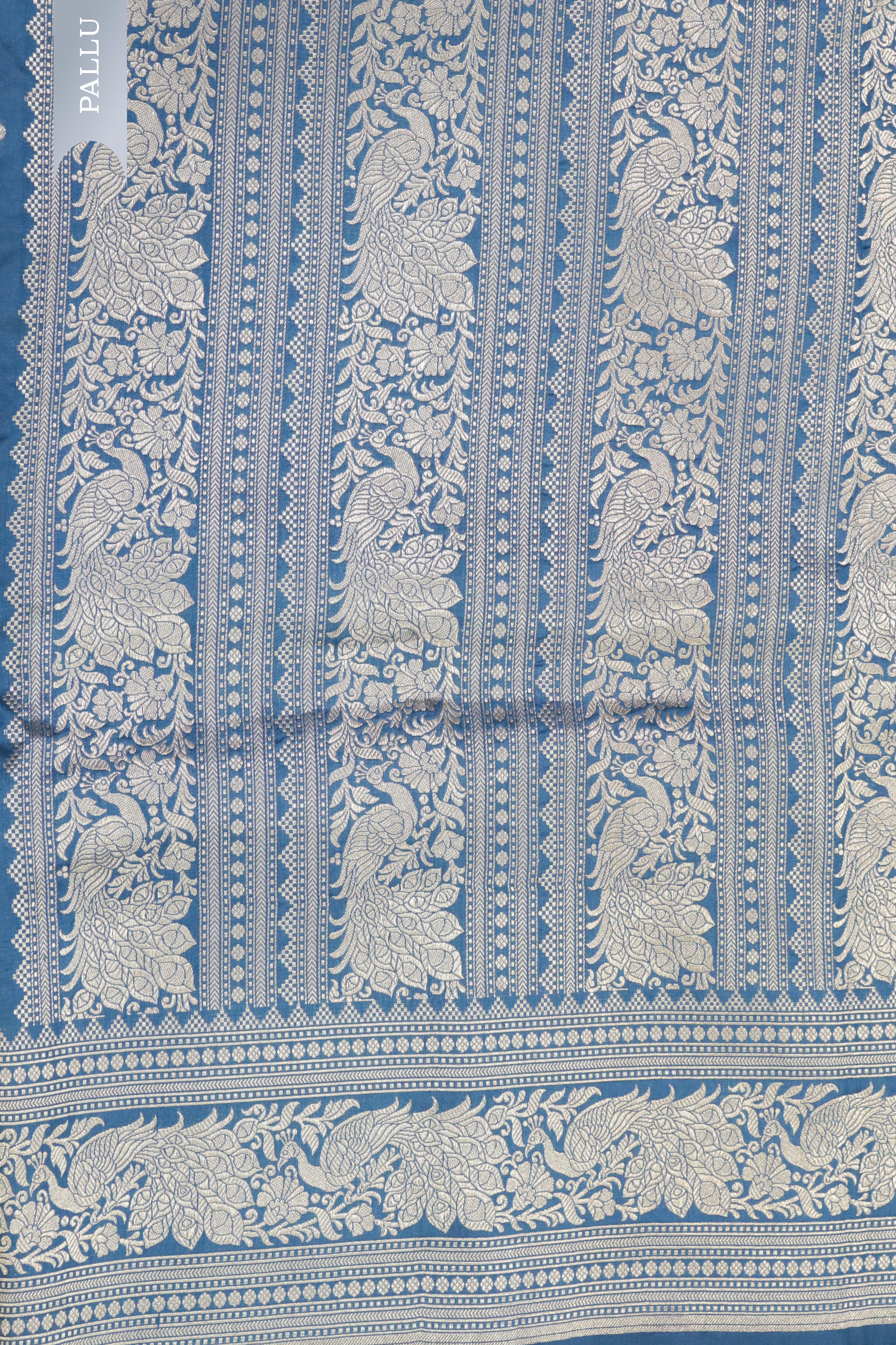 MS Blue Banarasi Zari Silk Saree