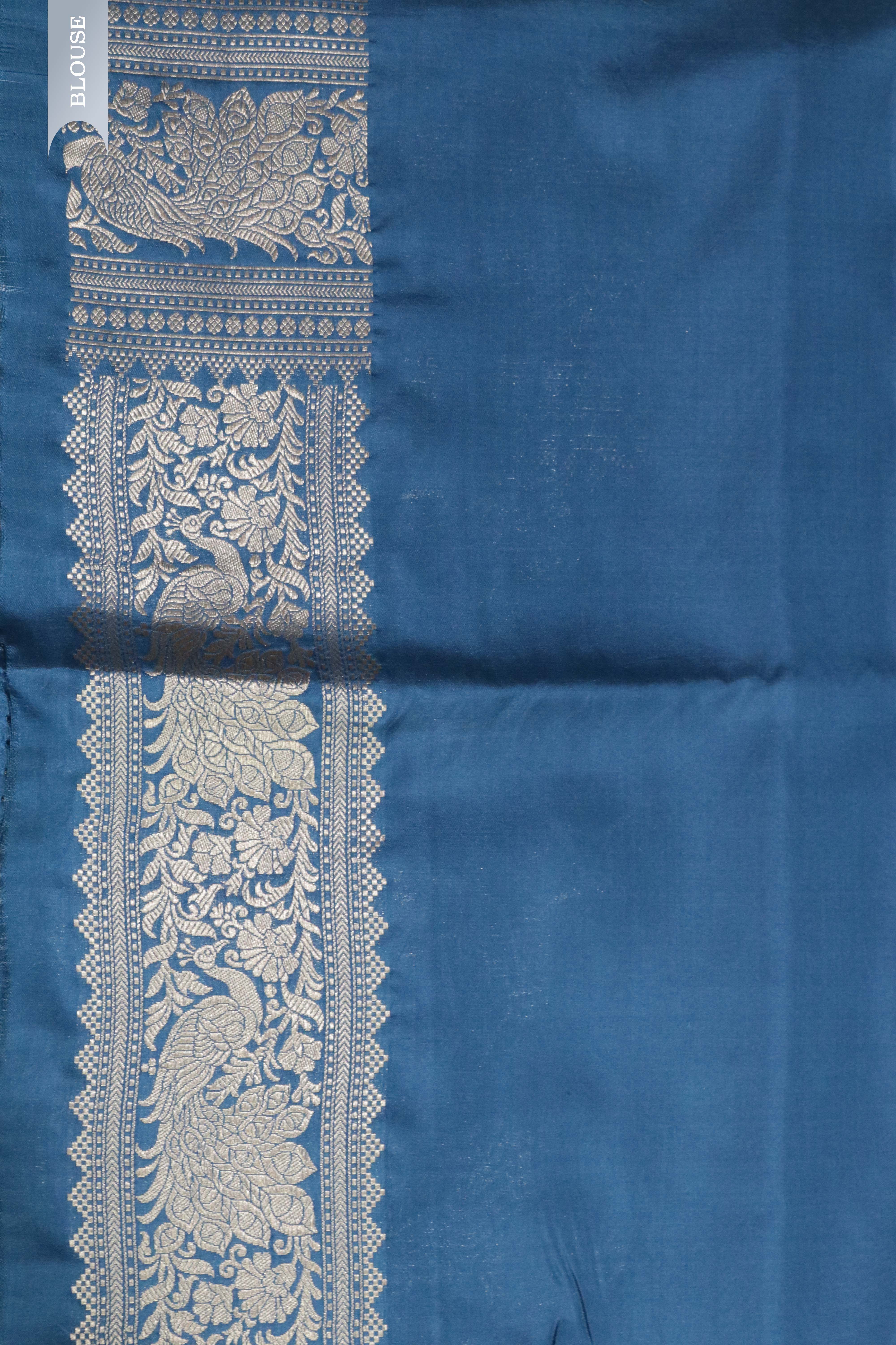 MS Blue Banarasi Zari Silk Saree