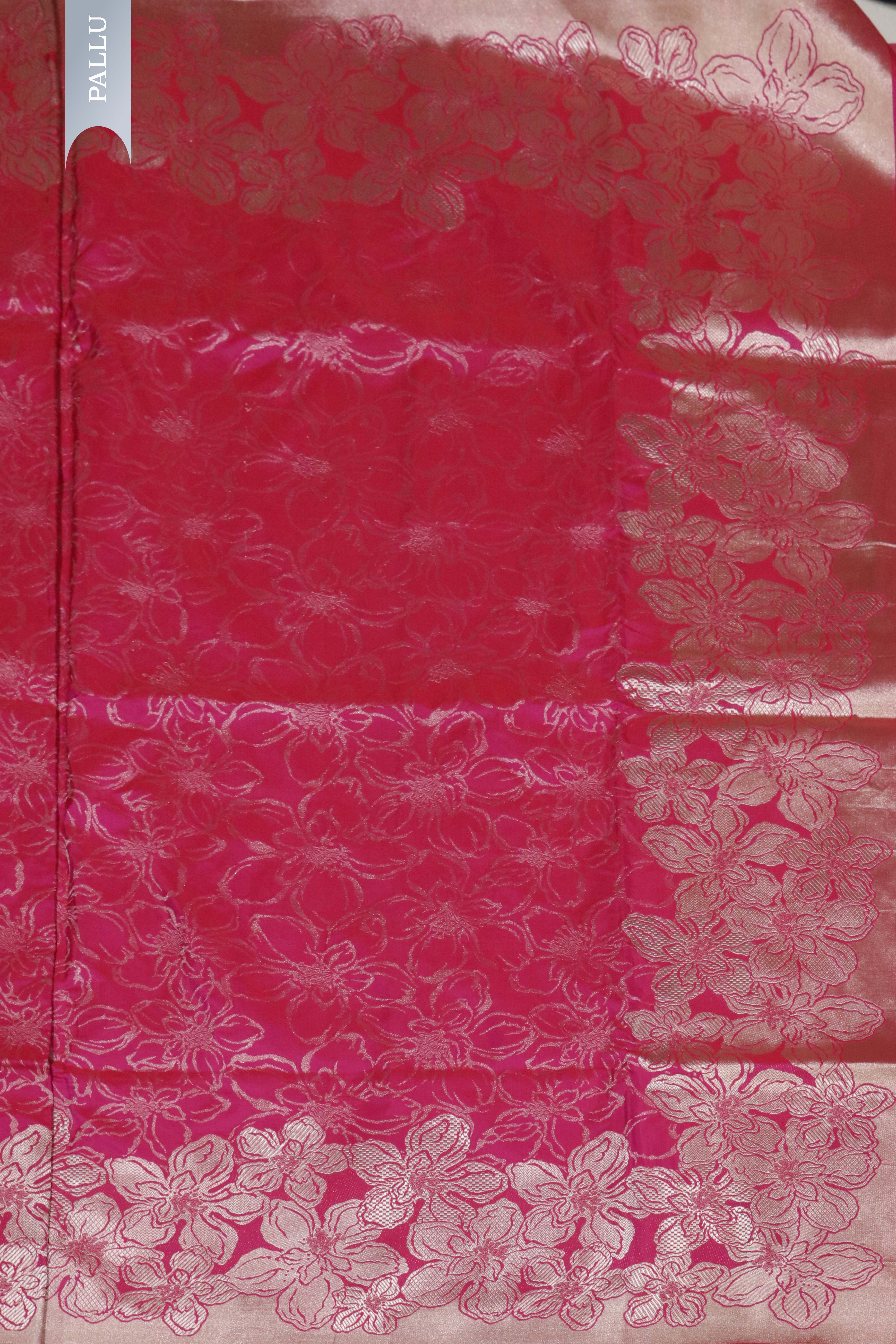 Rani Pink Banarasi Zari Jaal Saree