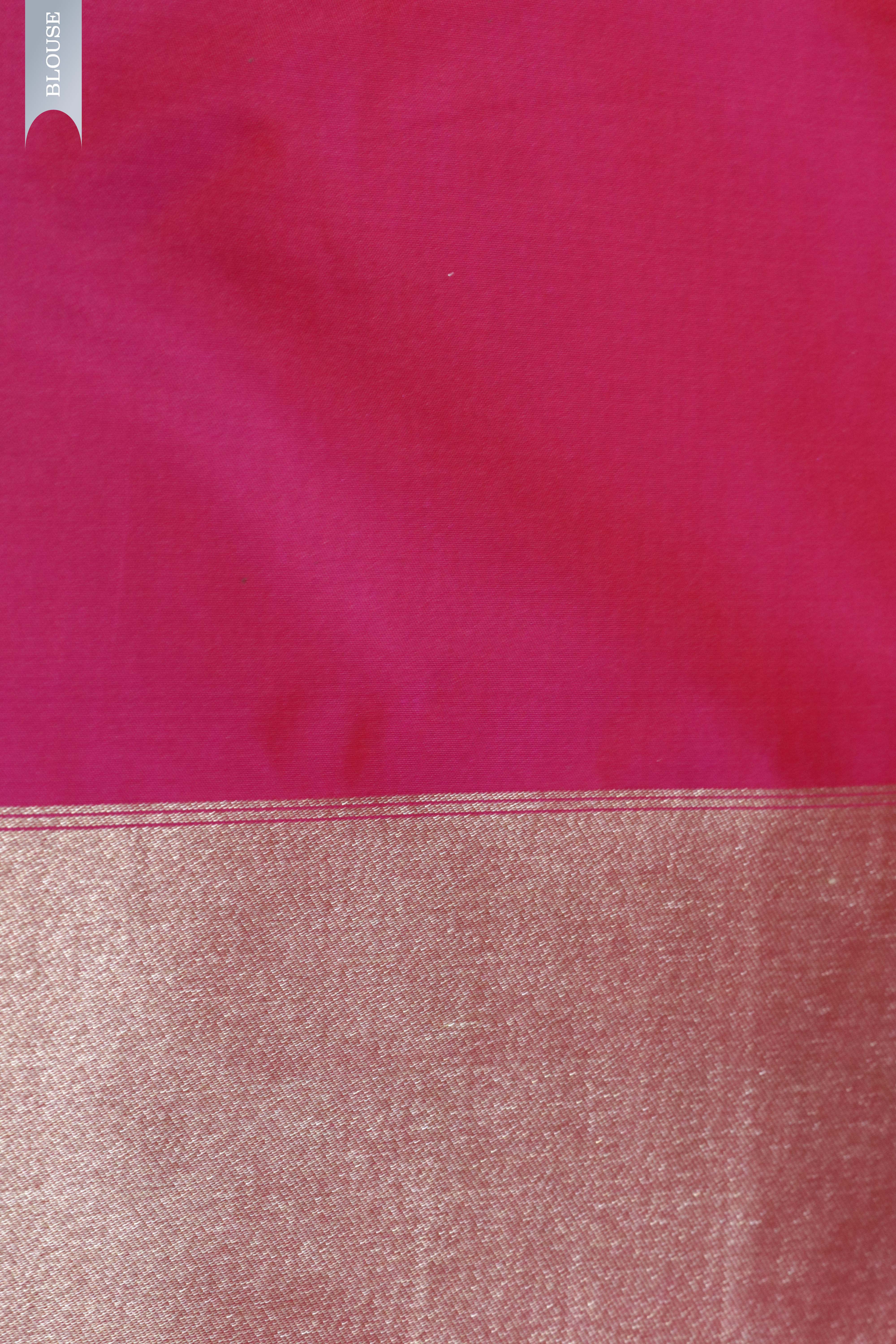Rani Pink Banarasi Zari Jaal Saree