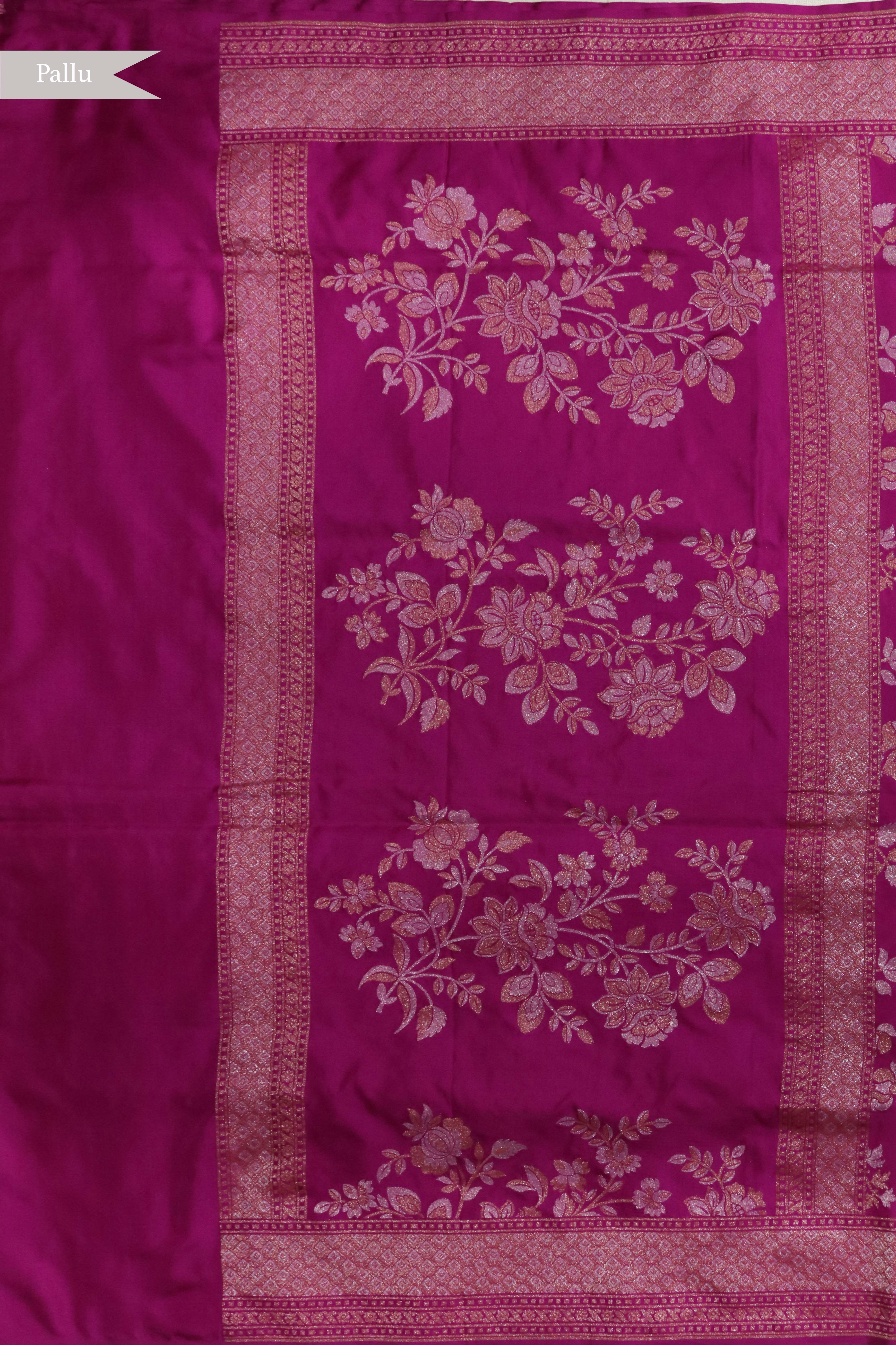 Rani Pink Banarasi Silk Saree
