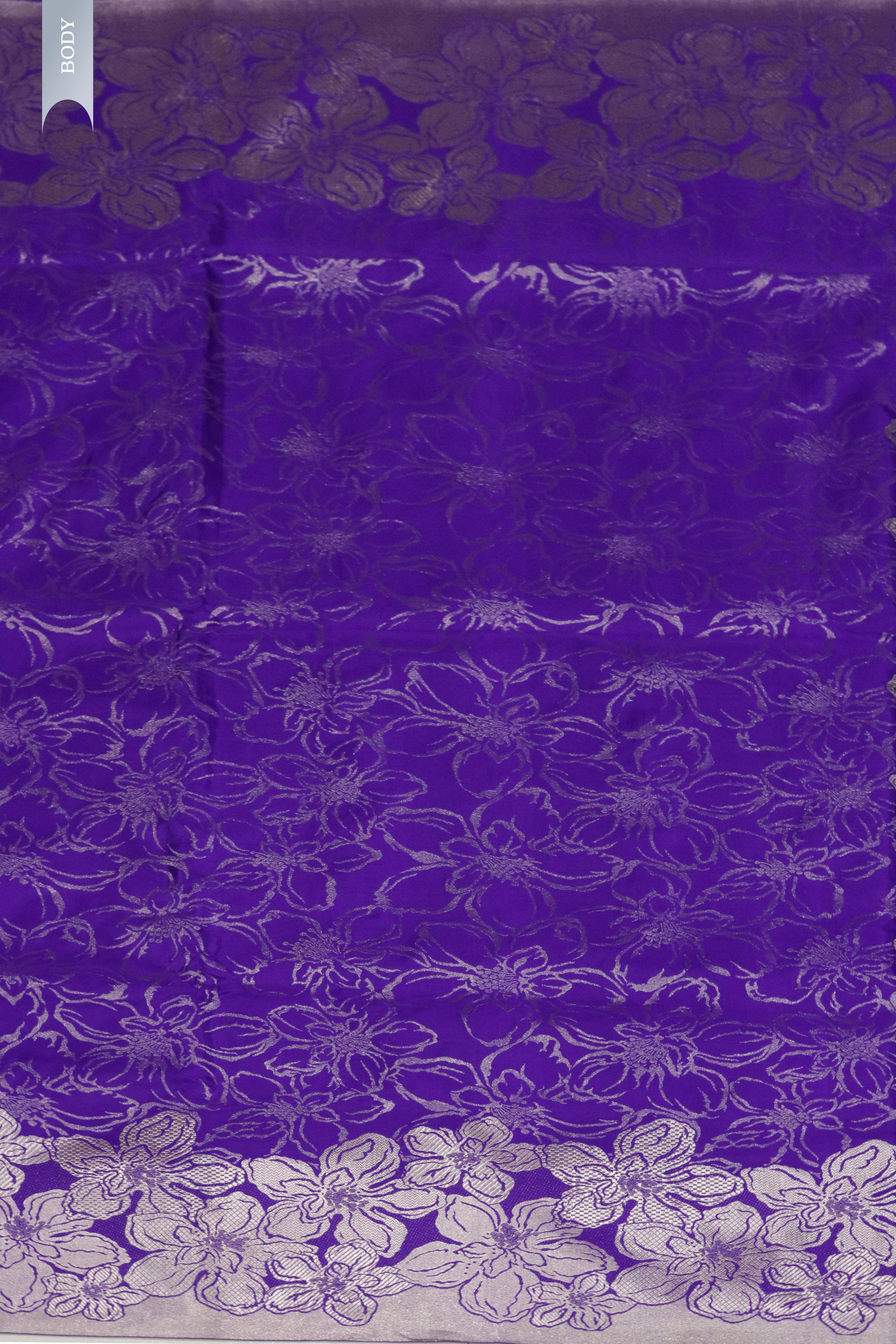 Violet Blue Banarasi Zari Silk Saree