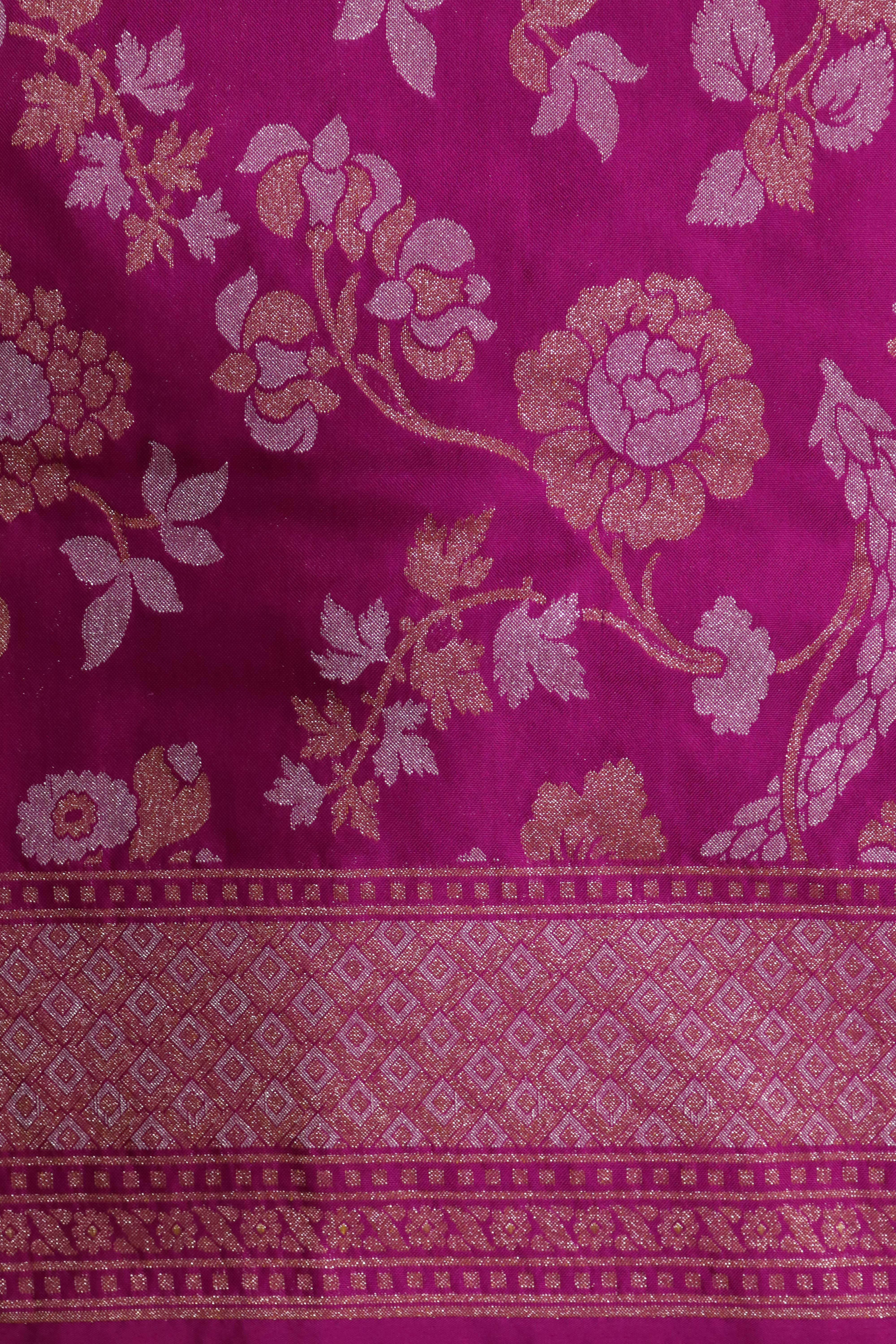 Rani Pink Banarasi Silk Saree