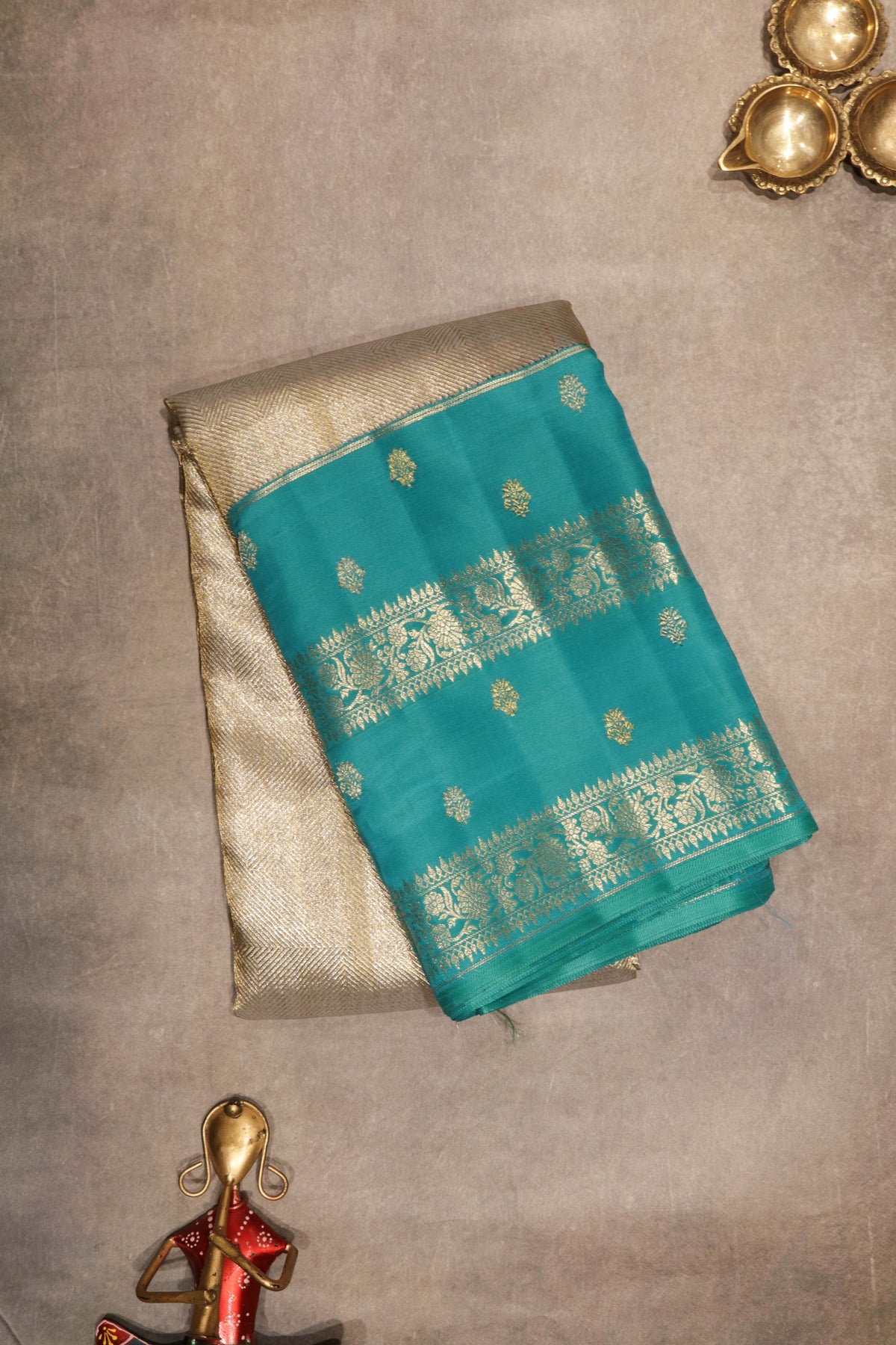 Silver Gold Kanchivaram Tissue Silk Saree