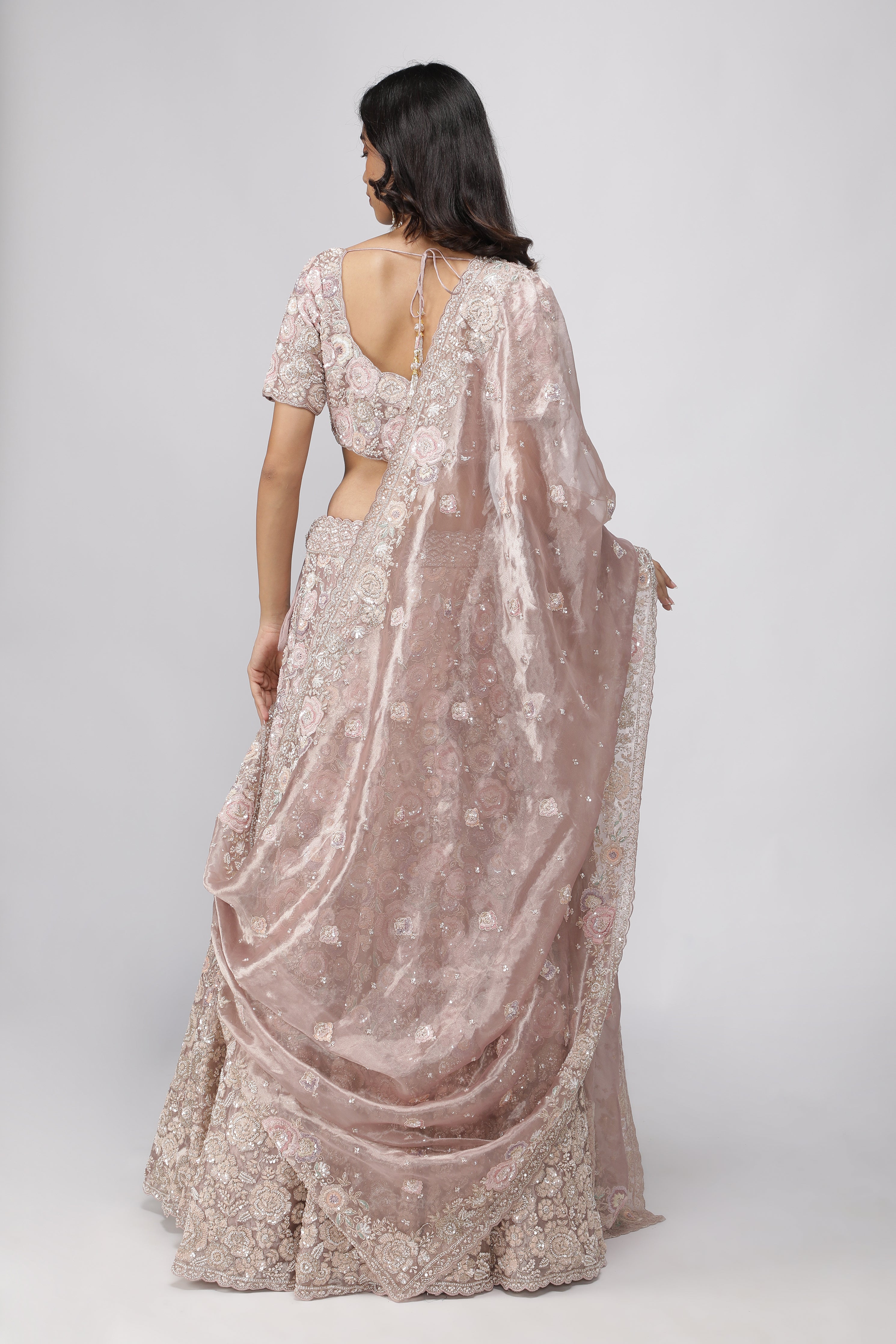 Lavender Tissue Organza Lehenga Set