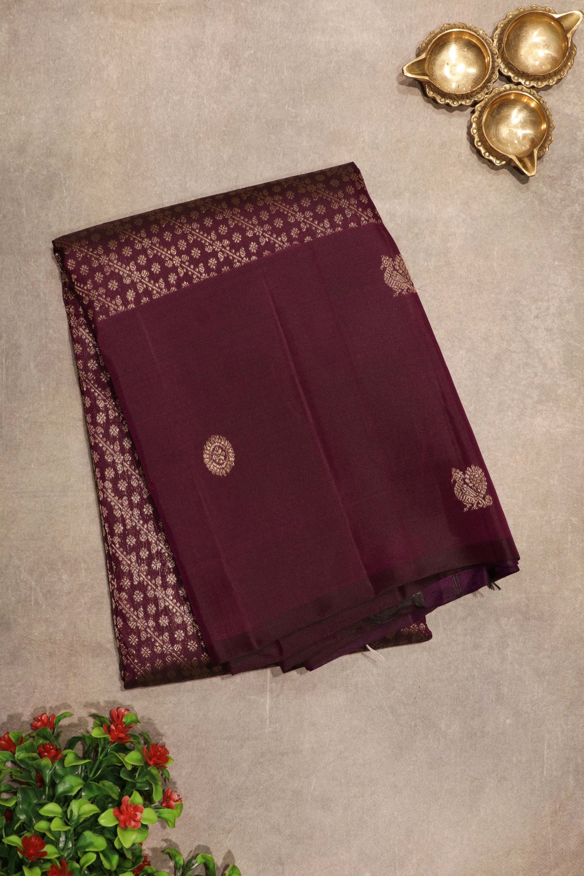 Purple Kanchivaram Silk Saree
