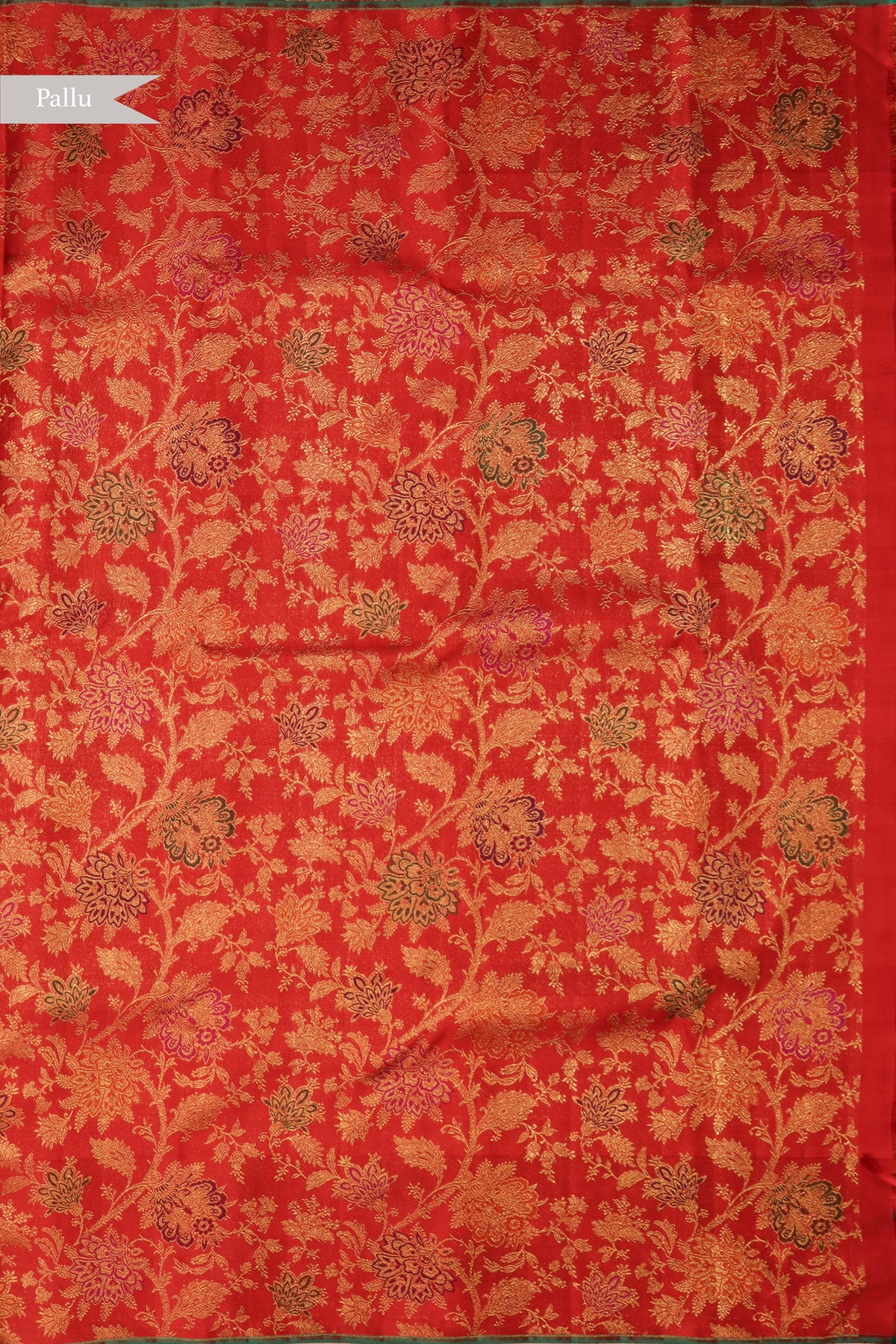 Ivory & Red Kanchivaram Brocade Silk Saree