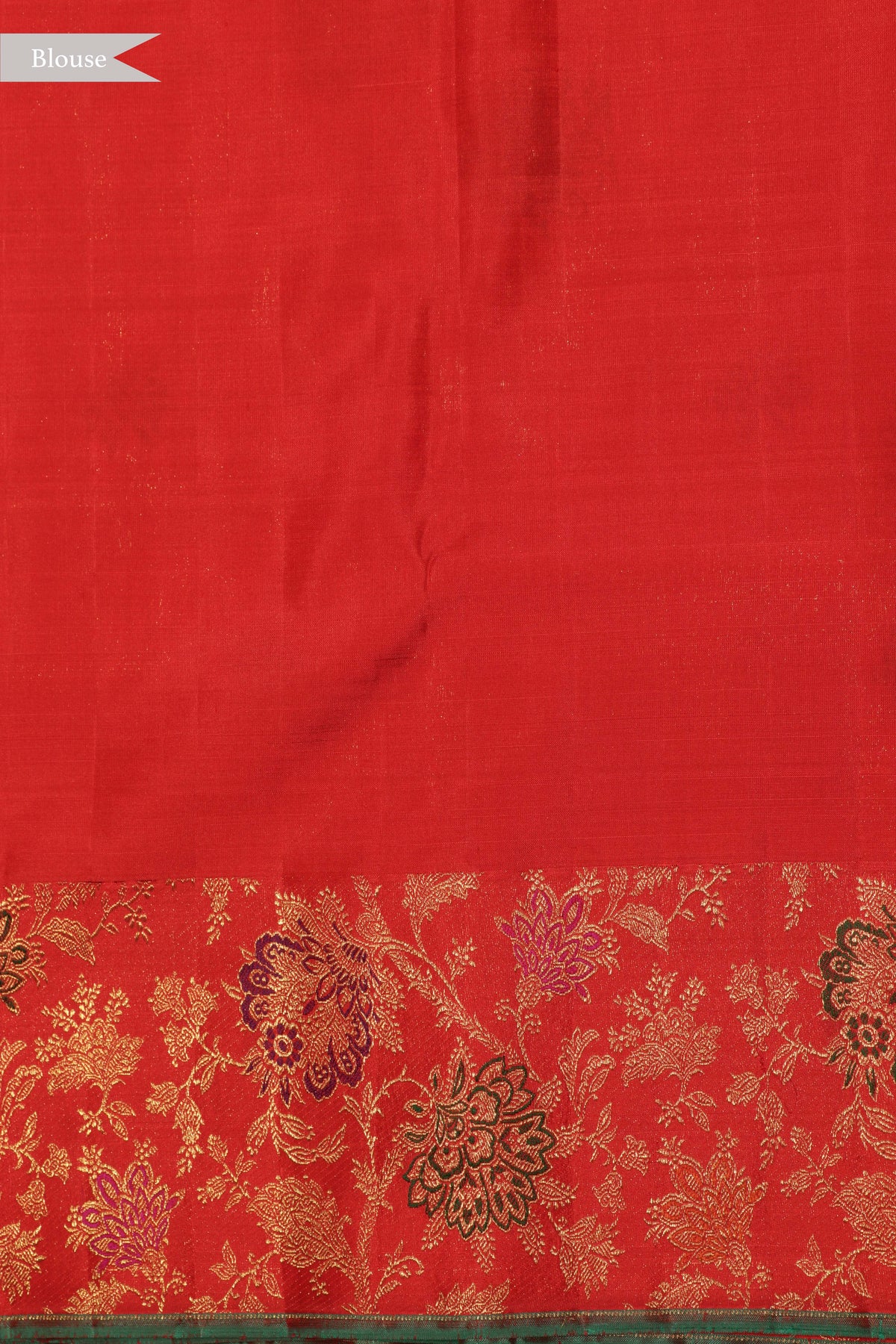 Ivory & Red Kanchivaram Brocade Silk Saree