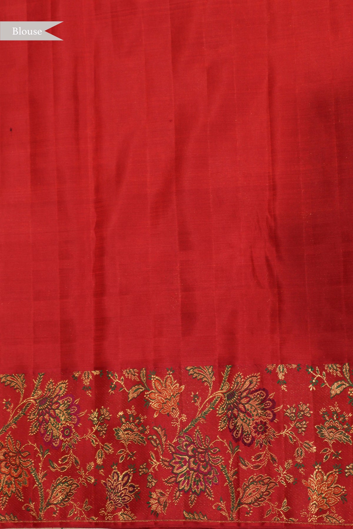 Green & Red Kanchivaram Brocade Silk Saree