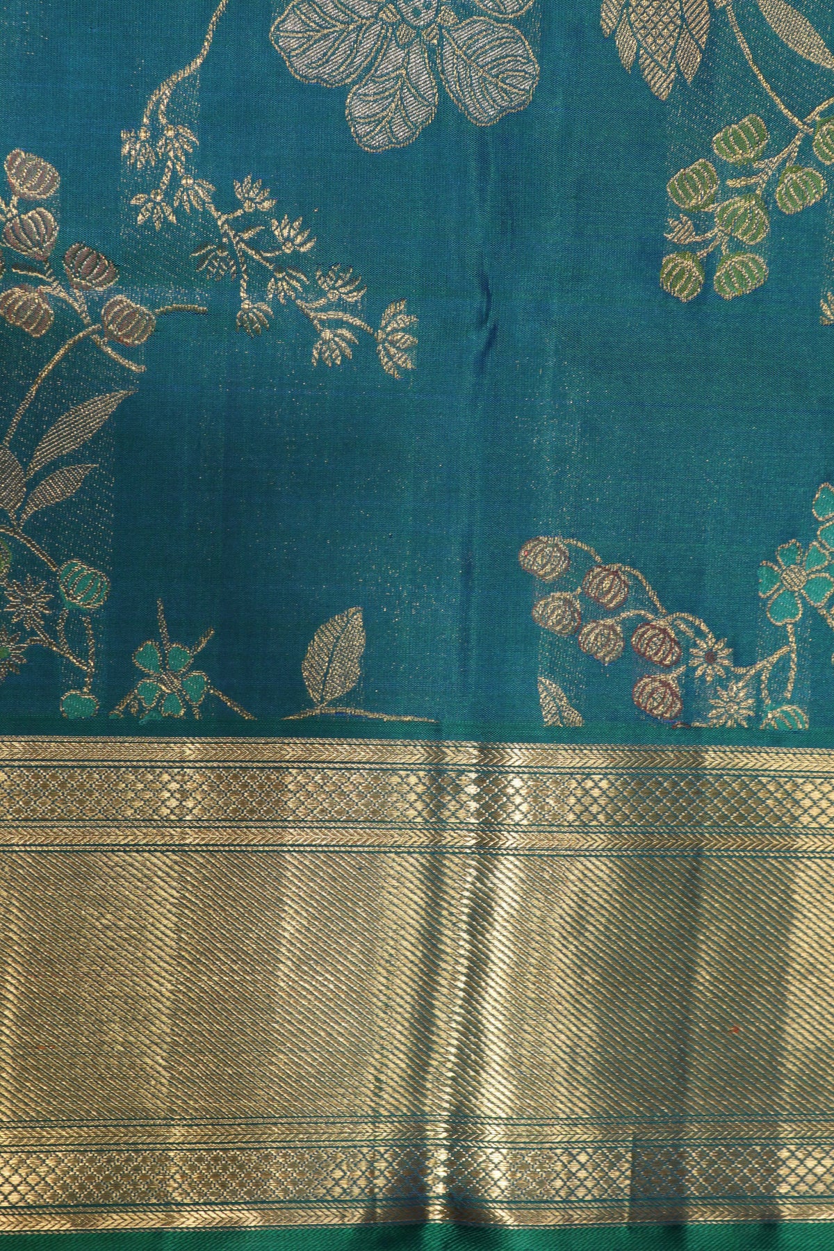 Turquoise Blue Kanchivaram Silk  Saree