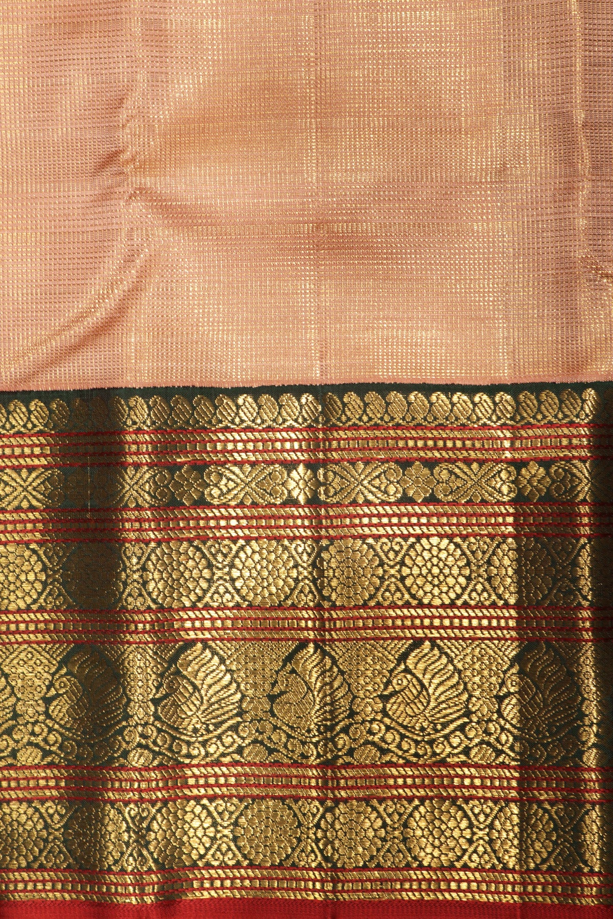 Peach Kanchivaram Silk Saree