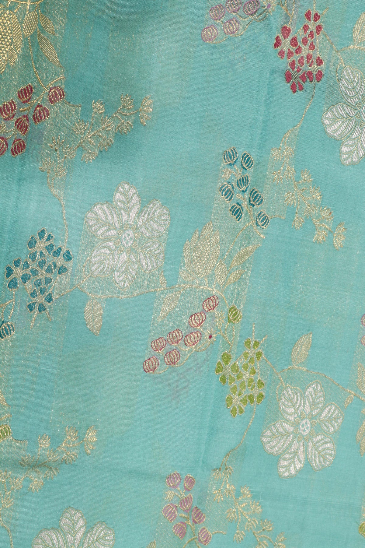 Light Blue Kanchivaram Kora Silk Saree