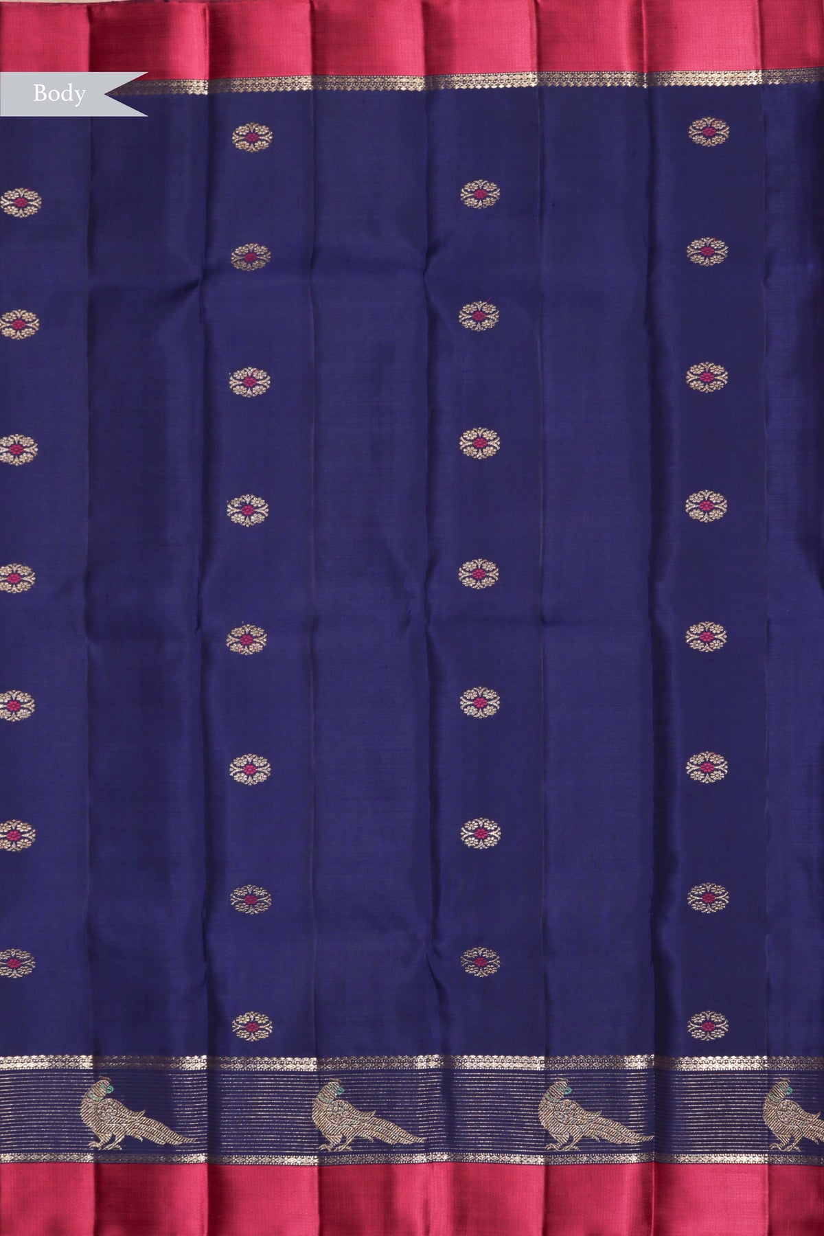 Royal Blue Coin Butta Kanchivaram Silk Saree