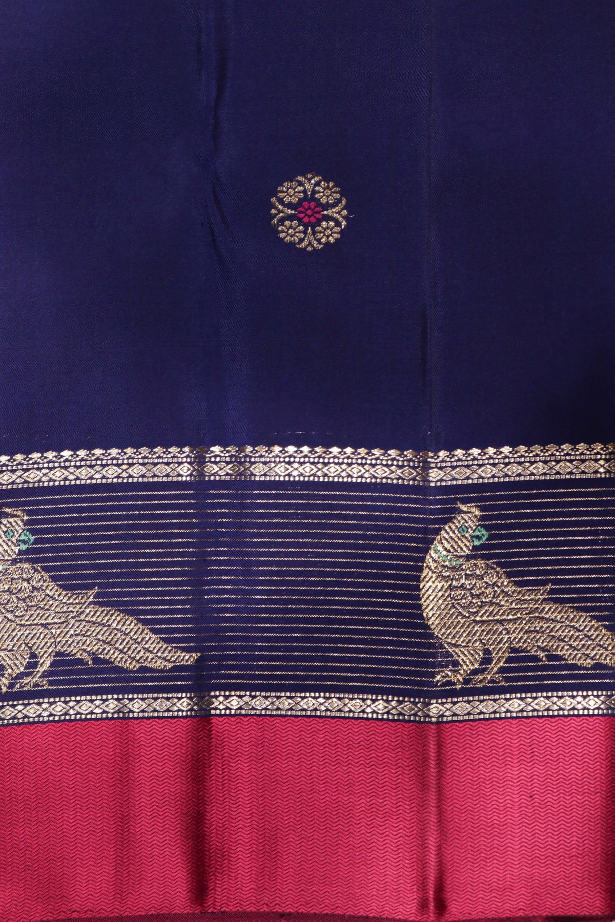 Royal Blue Coin Butta Kanchivaram Silk Saree