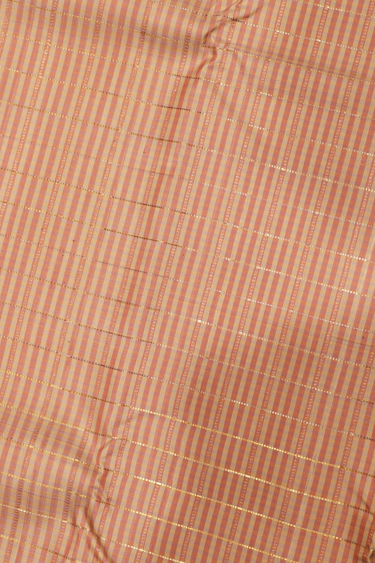 Beige Checked Kanchivaram Silk Saree