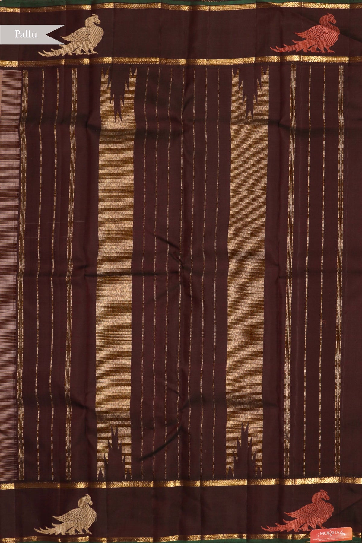 Beige Checked Kanchivaram Silk Saree