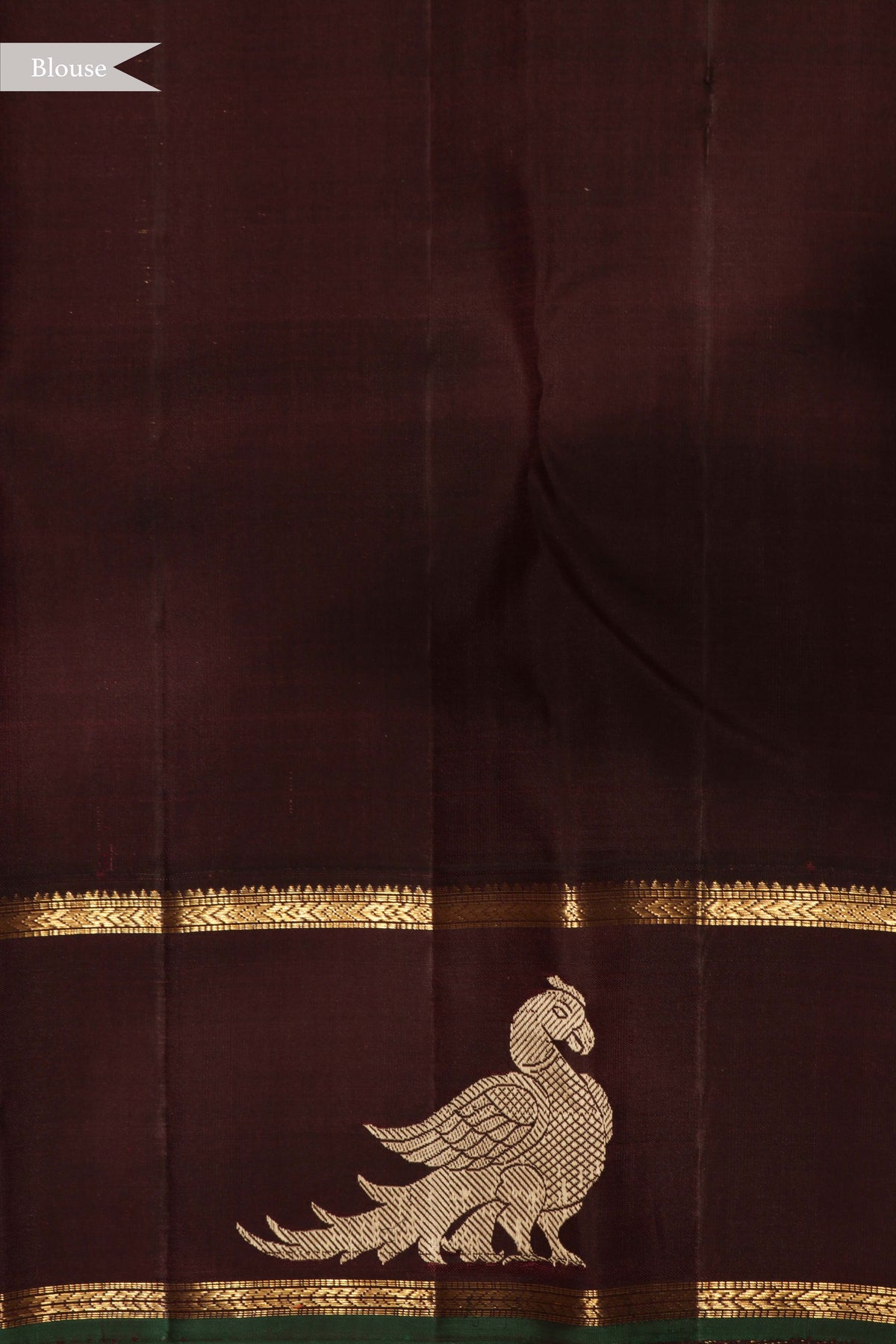 Beige Checked Kanchivaram Silk Saree