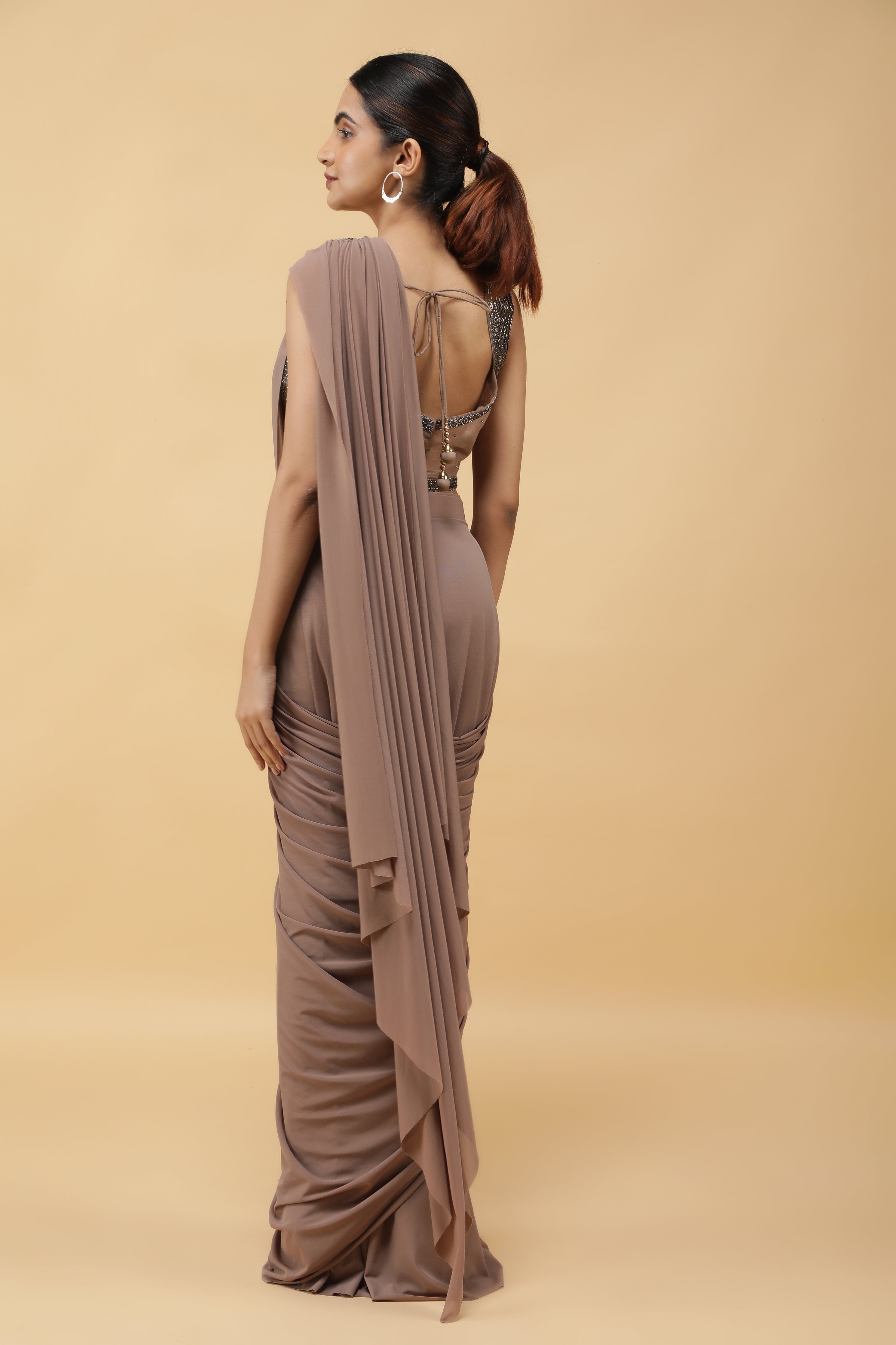 Mocha Drape Saree