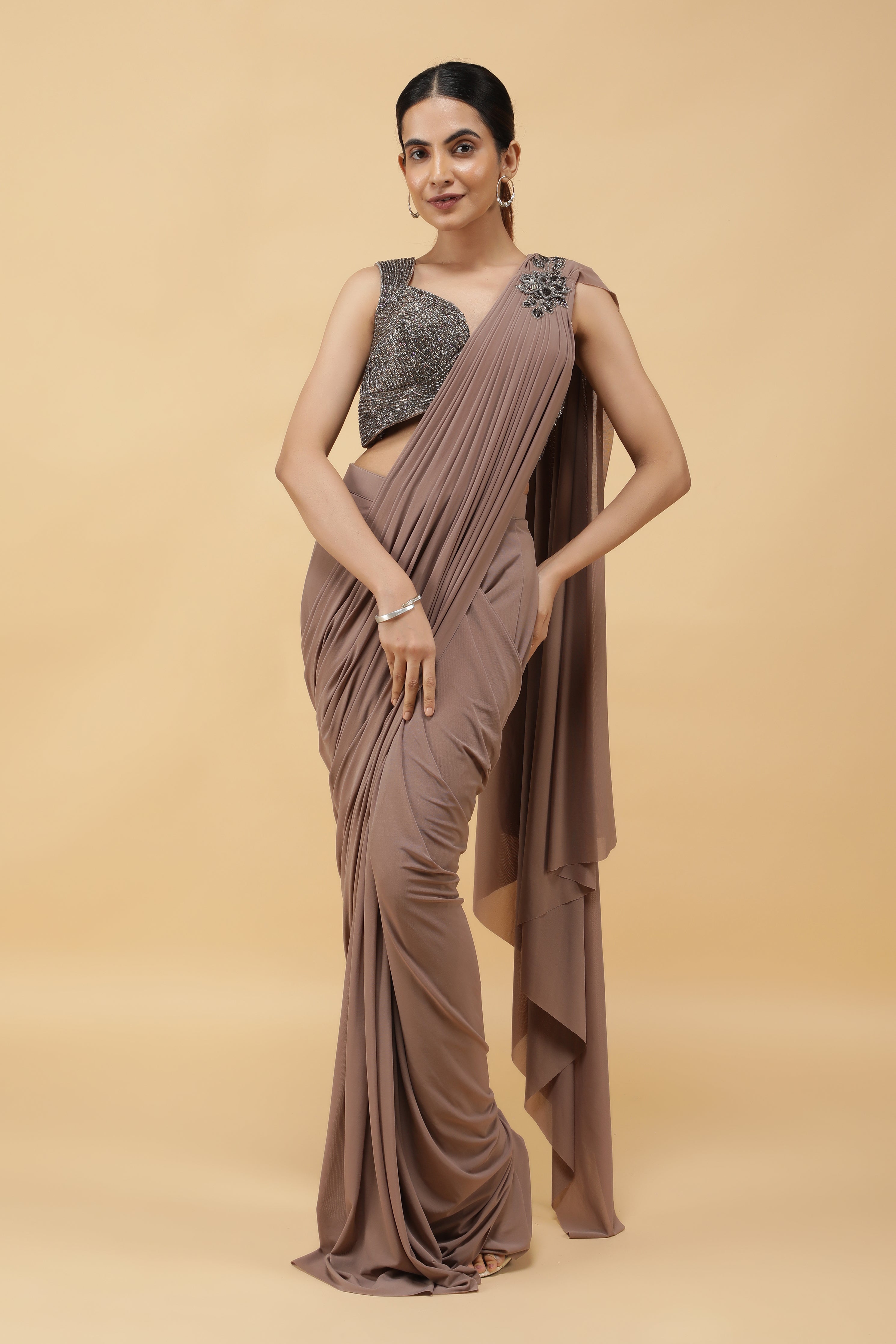 Mocha Drape Saree