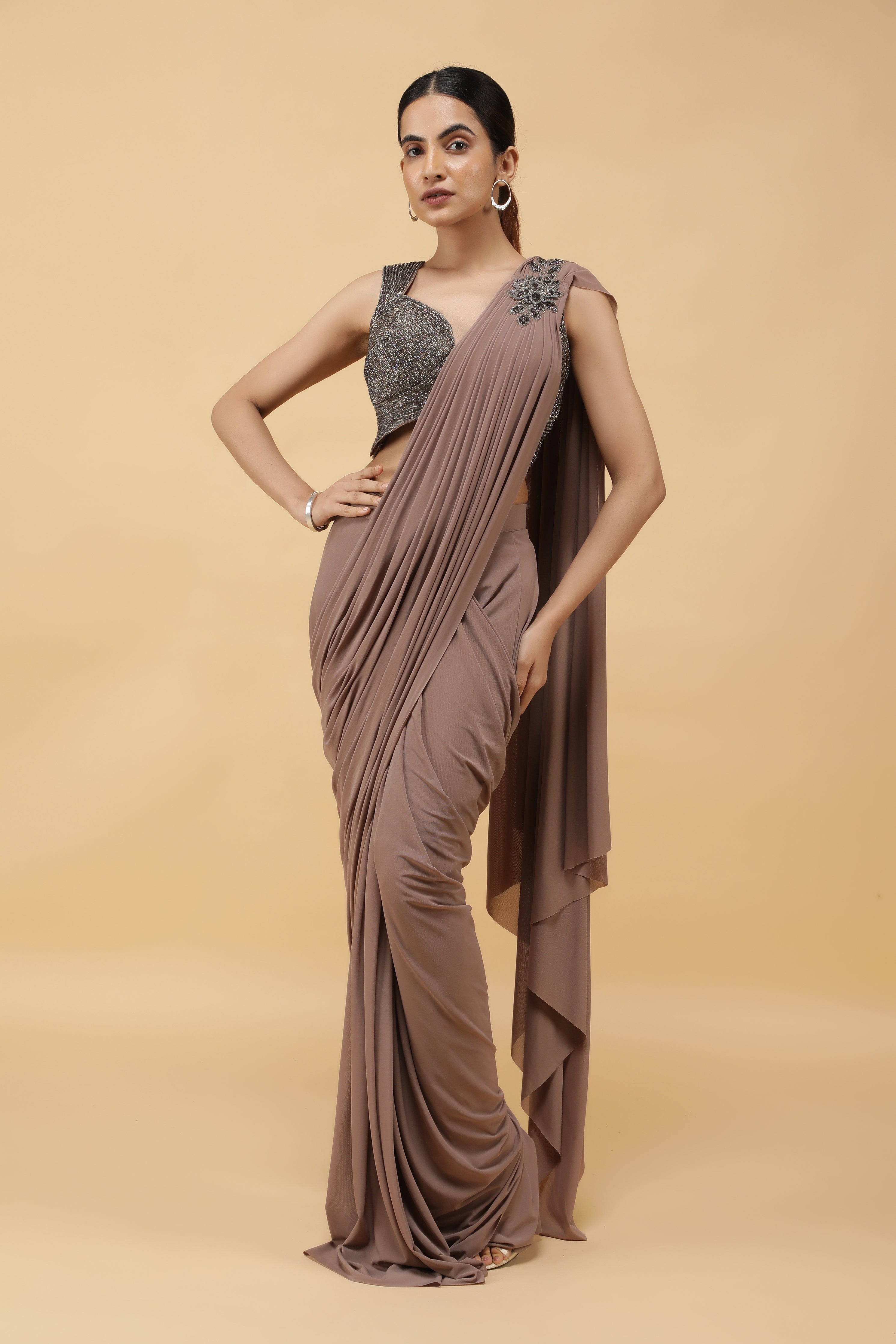 Mocha Drape Saree