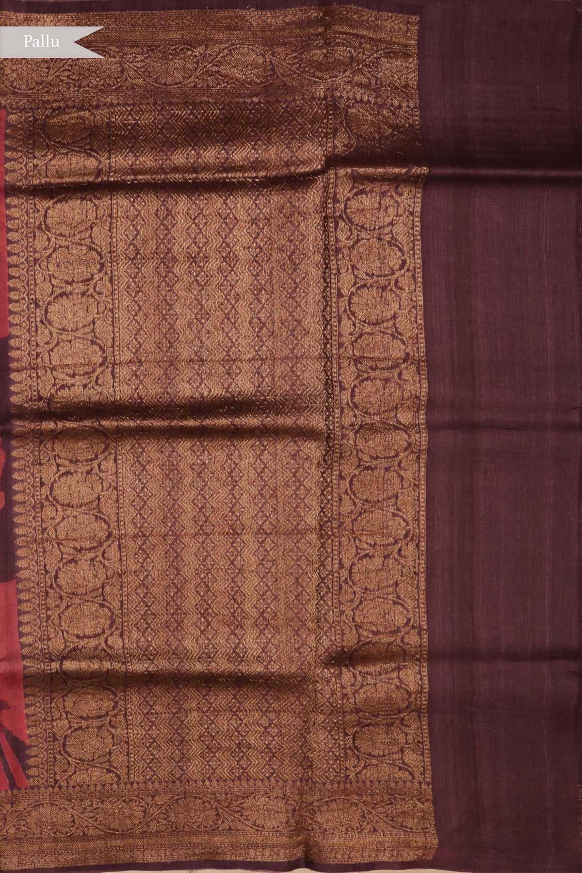 Wine Tussar Silk Digital Print Saree