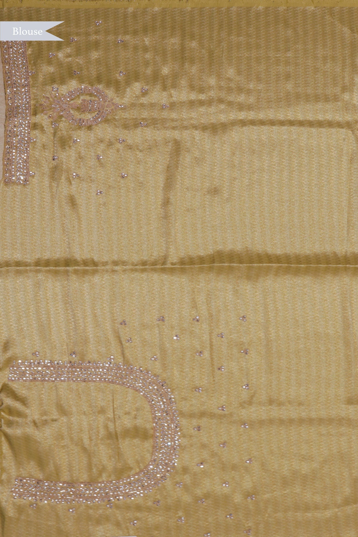 Lime Yellow Zari Weave Saree with Zardosi Work