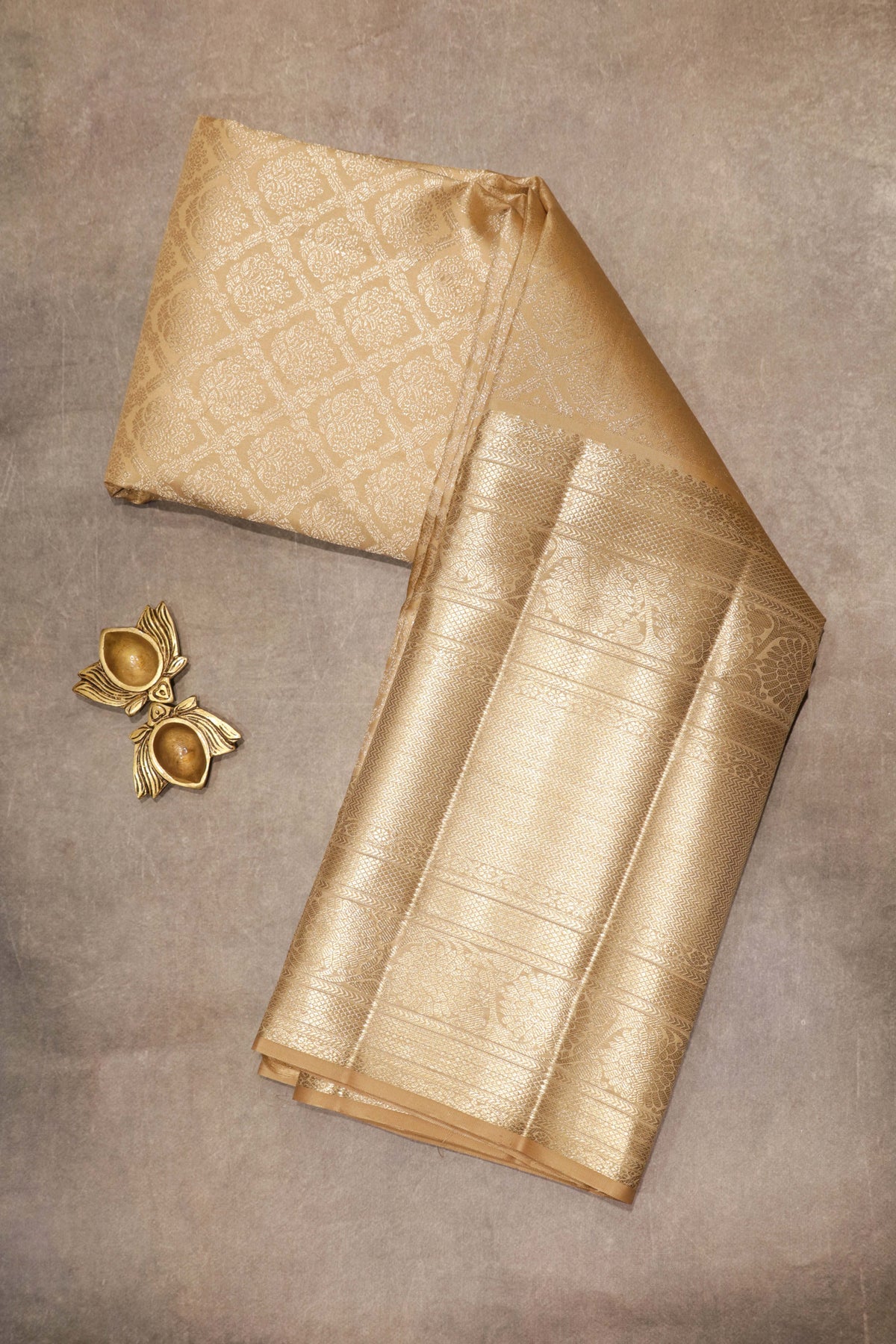 Beige Kanchivaram Silk Saree