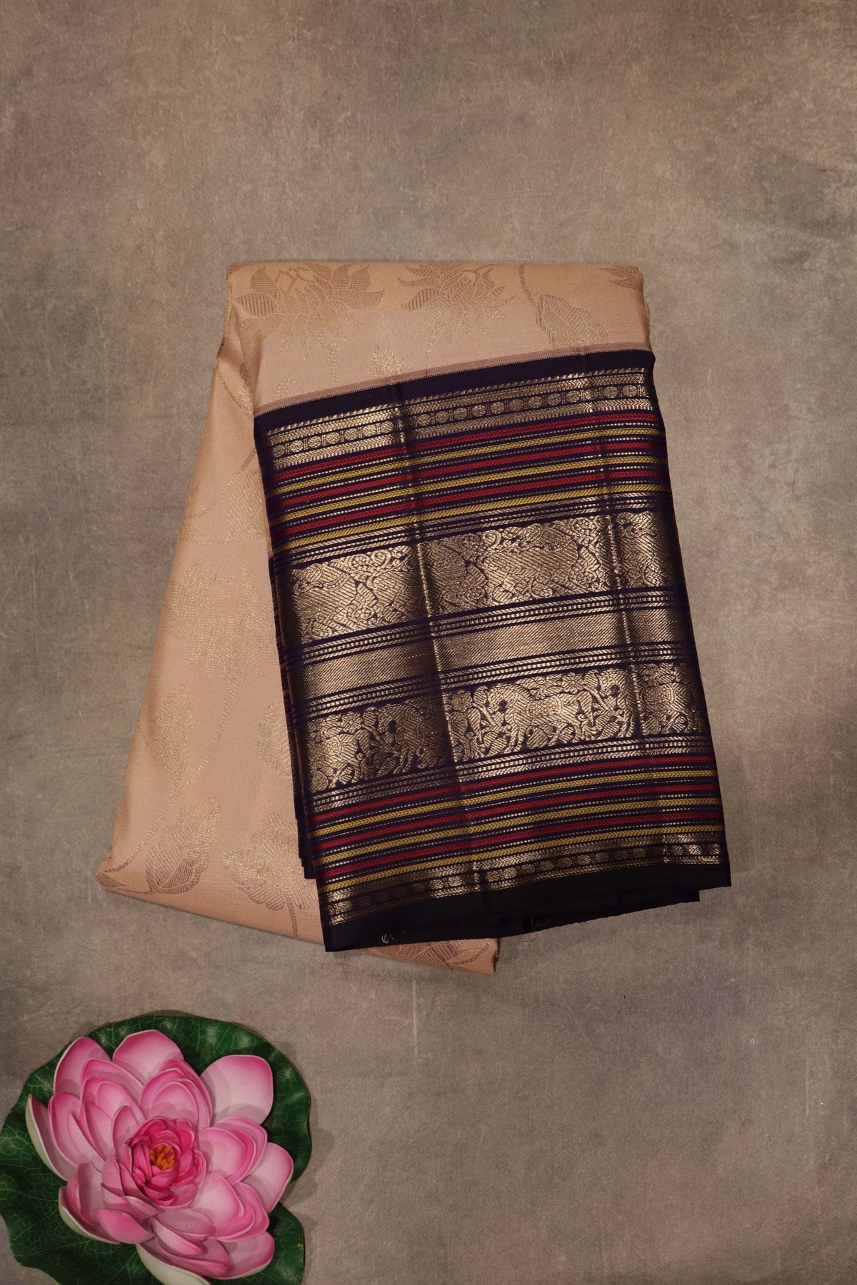 Peach Kanchivaram Silk Saree