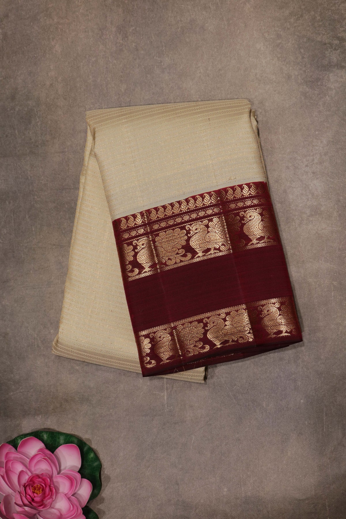 Off-White Kanchivaram Silk Saree
