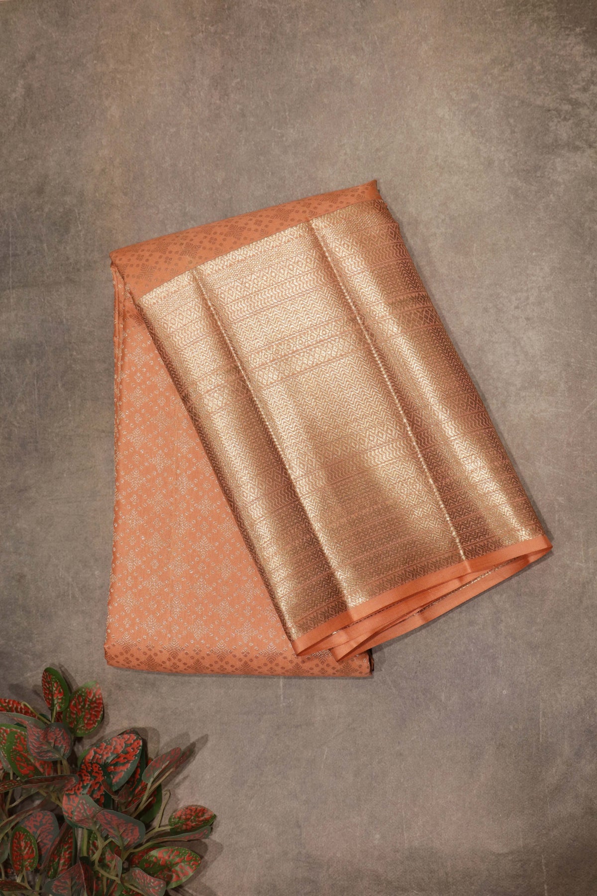 Peach Kanchivaram Silk Saree