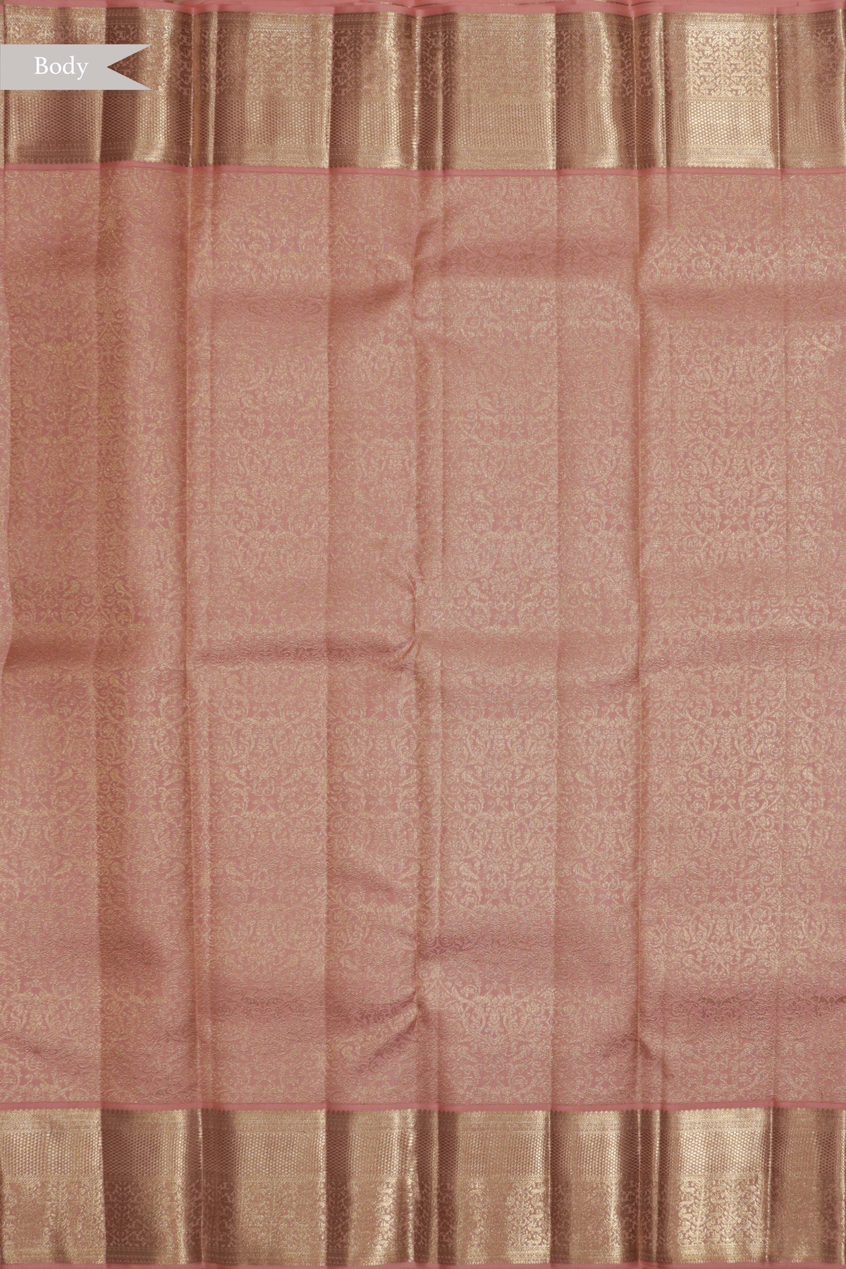 Baby Pink Kanchivaram Silk Saree with Zari Weaving