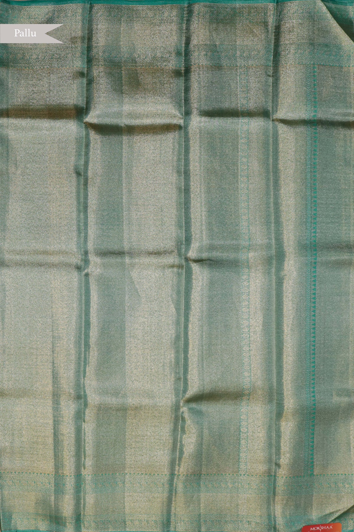 Silver Tissue Silk Saree with Aqua Floral Weaving
