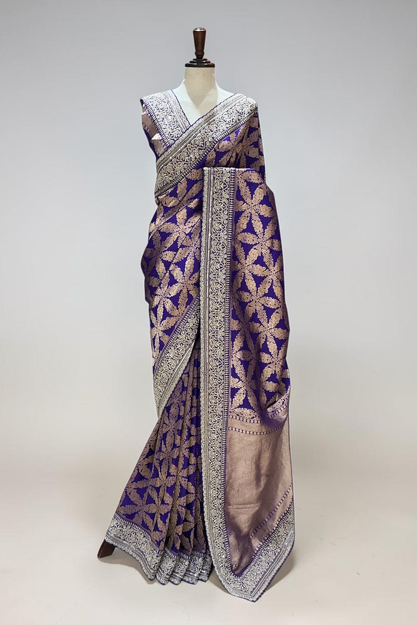Violet Banarasi Silk Saree